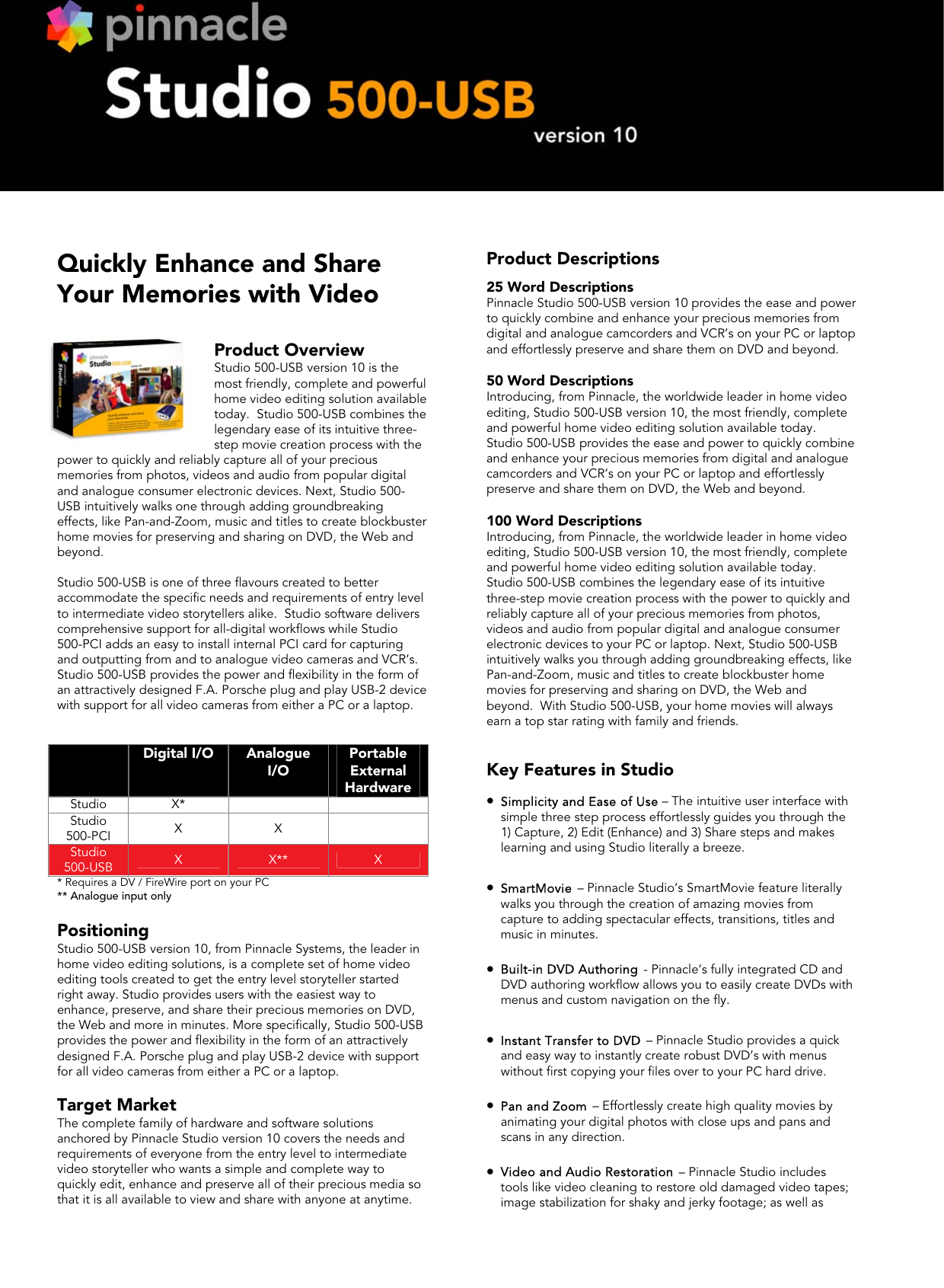 Page 1 of 2 - Pinnacle-Ventures Pinnacle-Ventures-500-Users-Manual PP_Studio500-USB_UK_17Aug05