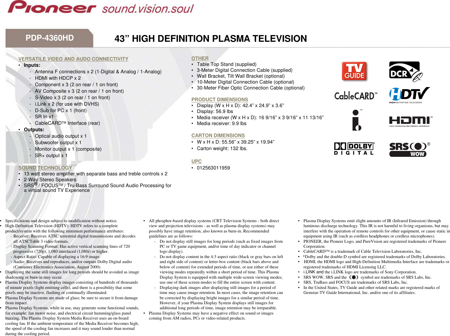 Page 2 of 2 - Pioneer PDP-4360HD If Not Then  279204120Pioneer-PDP-4360HD
