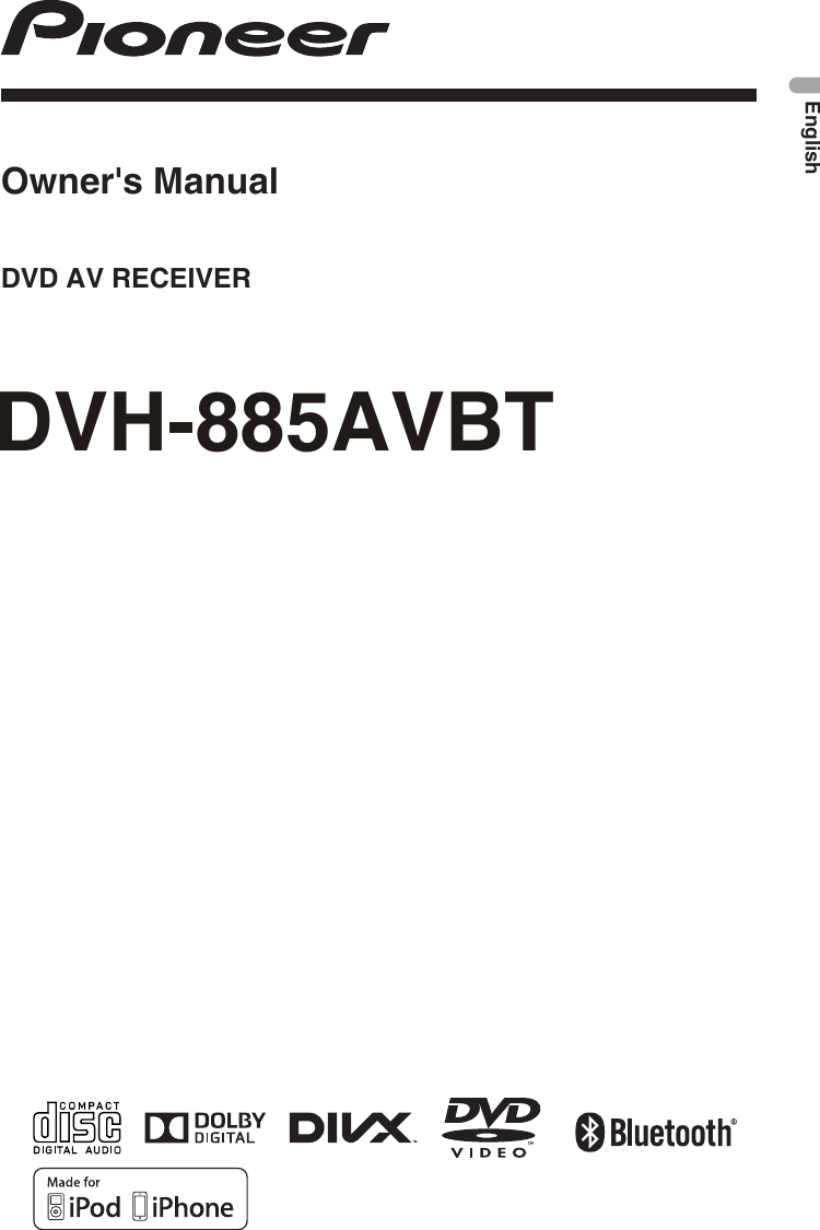 DVH-885AVBTEnglishDVD AV RECEIVEROwner&apos;s Manual