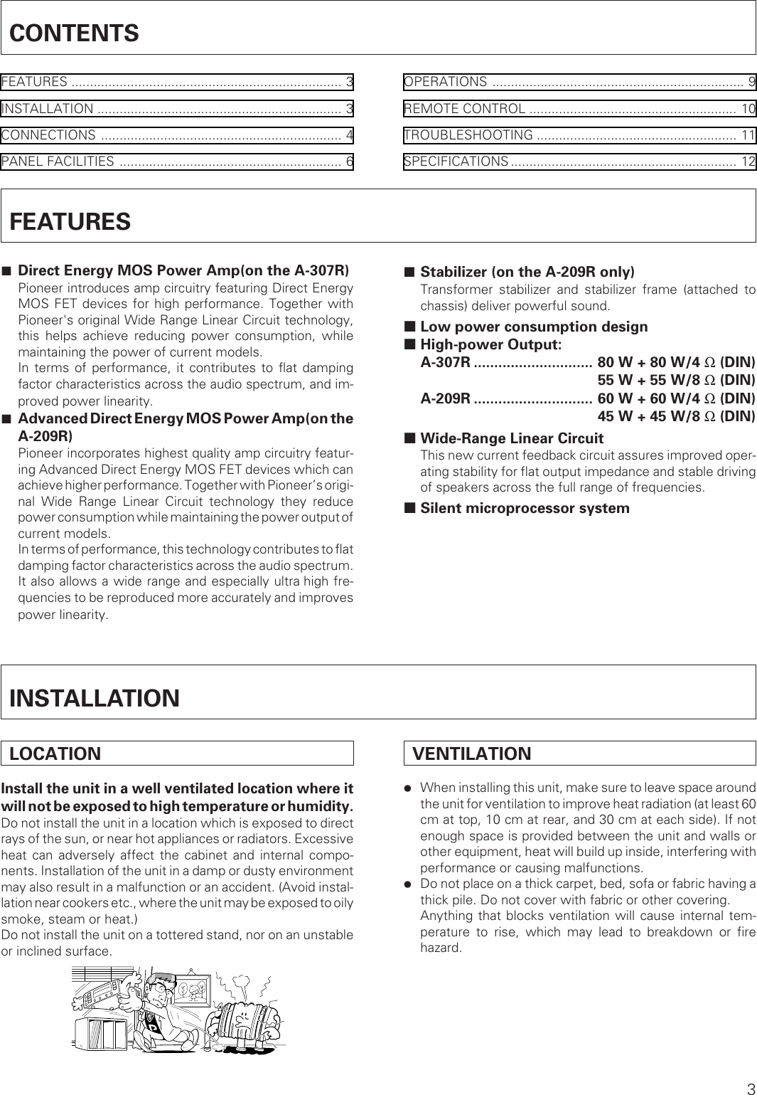 Page 3 of 12 - Pioneer Pioneer-A-307R-A-209R-Users-Manual- ARB7236-A  Pioneer-a-307r-a-209r-users-manual