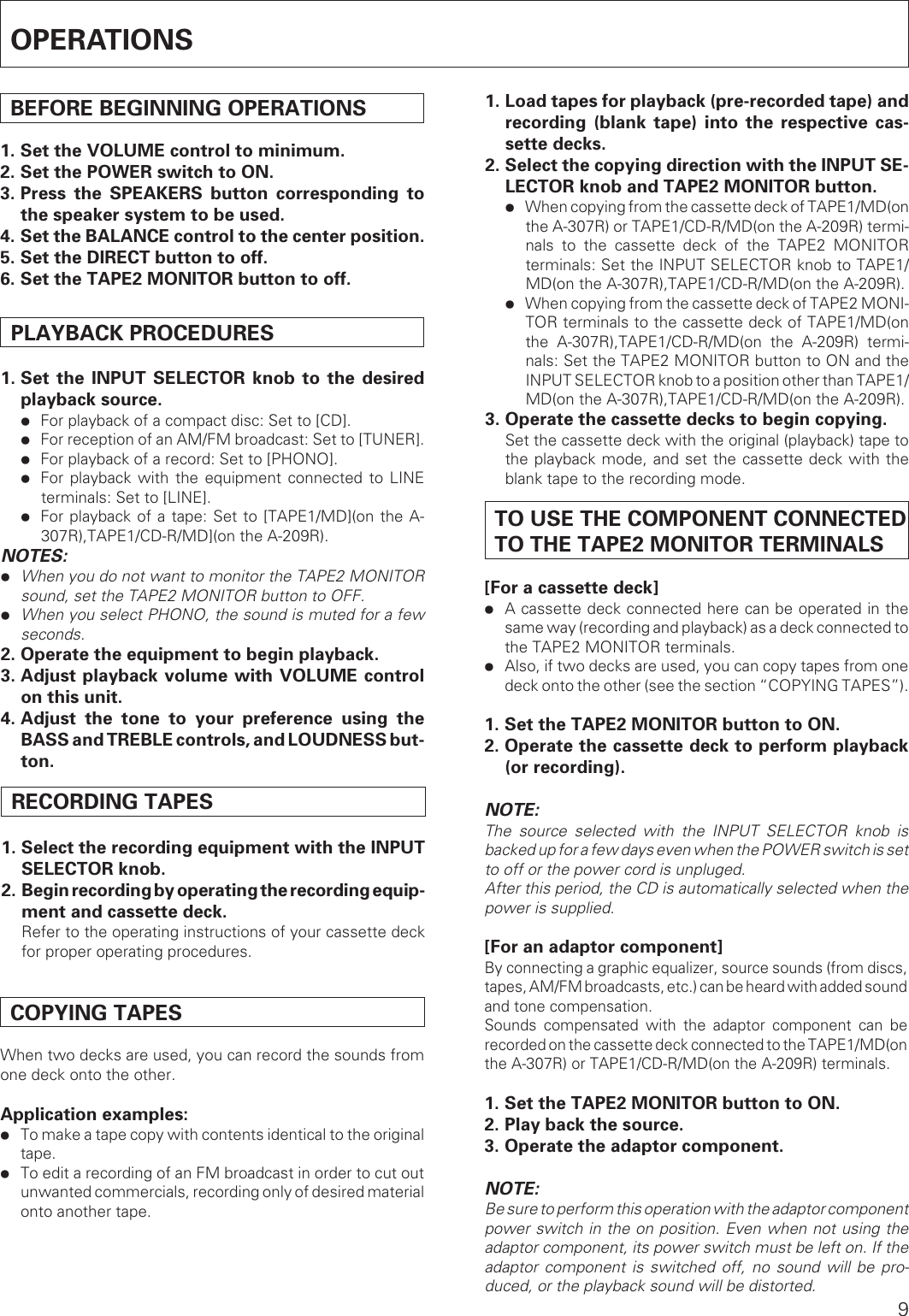 Page 9 of 12 - Pioneer Pioneer-A-307R-A-209R-Users-Manual- ARB7236-A  Pioneer-a-307r-a-209r-users-manual