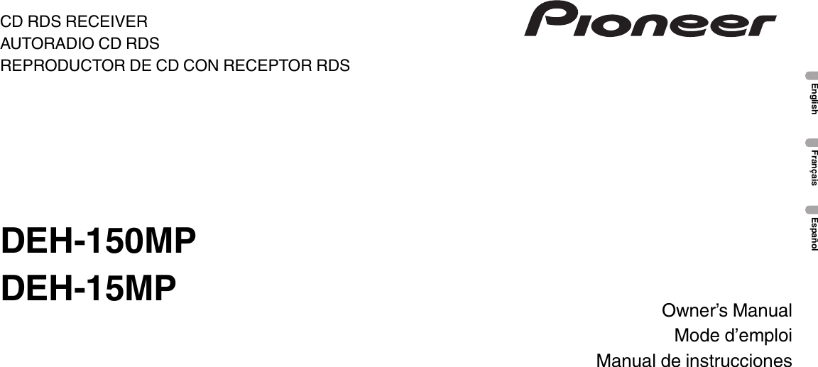 Pioneer Car Stereo System Deh 150Mp Users Manual