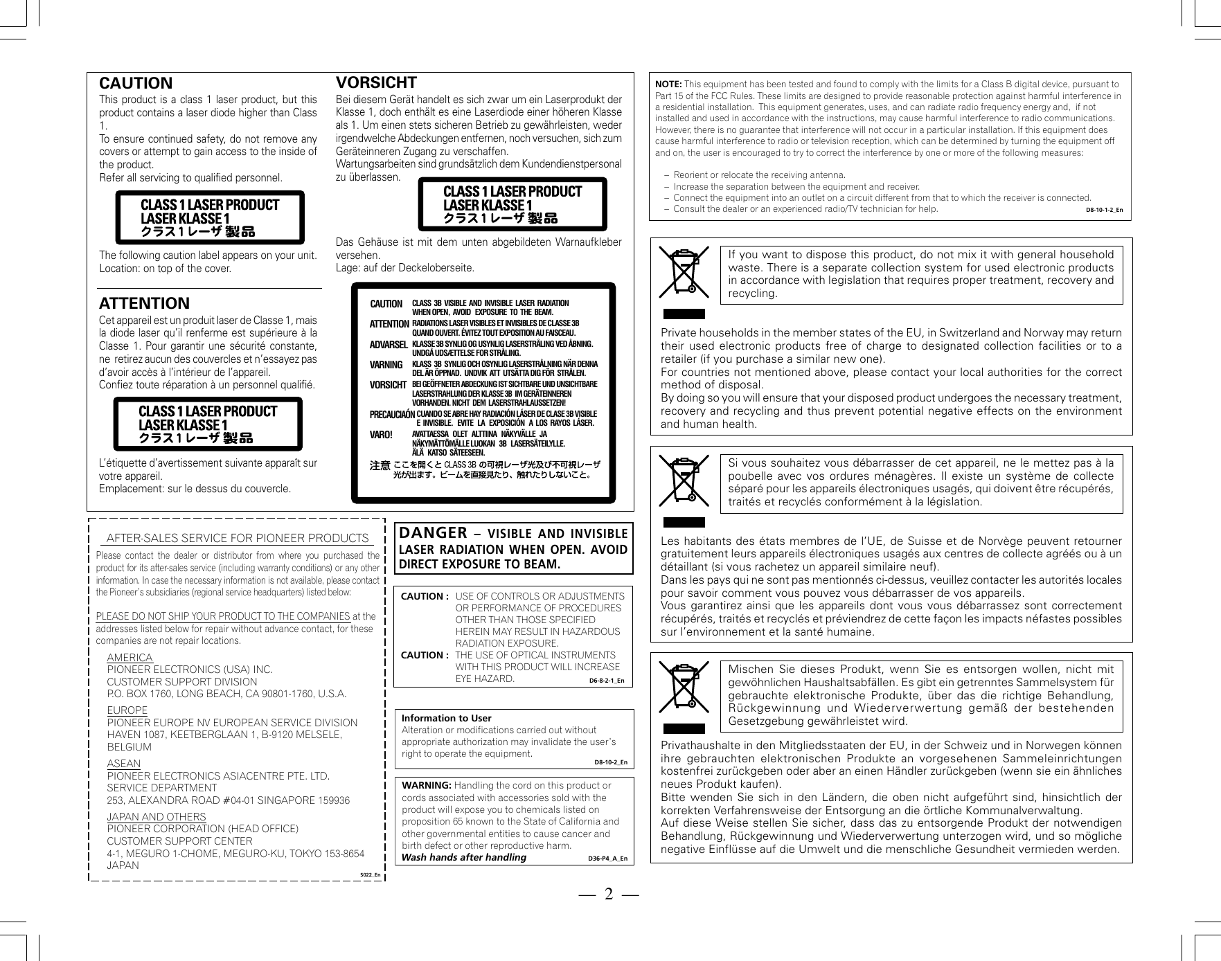 Page 2 of 8 - Pioneer Pioneer-Dvr-115Dbk-Users-Manual- DRC1339-A  Pioneer-dvr-115dbk-users-manual
