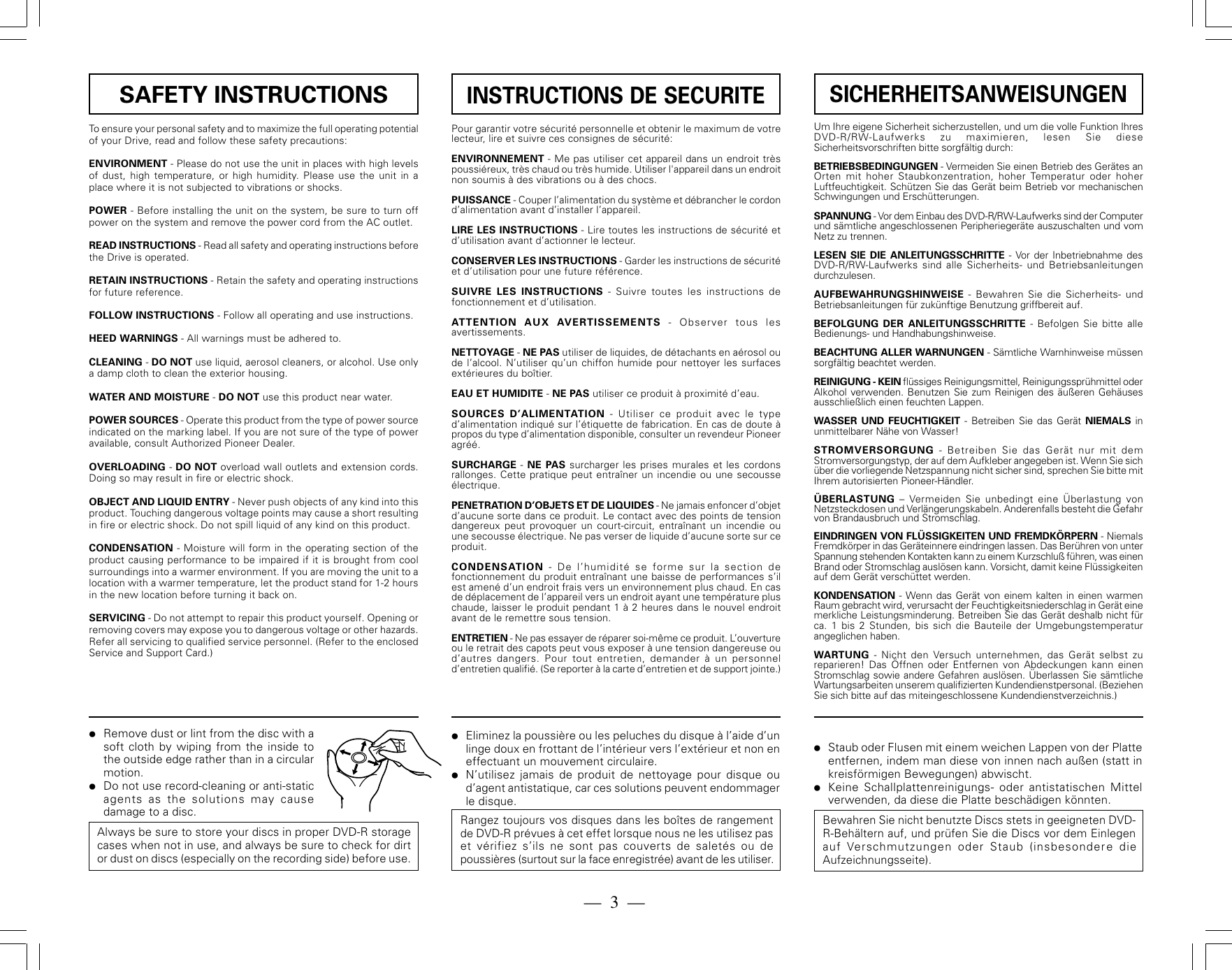 Page 3 of 8 - Pioneer Pioneer-Dvr-115Dbk-Users-Manual- DRC1339-A  Pioneer-dvr-115dbk-users-manual