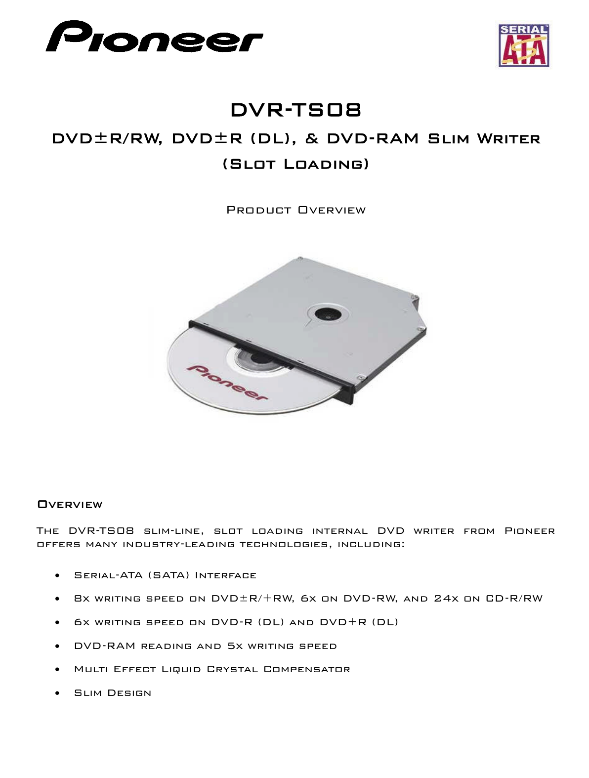 Page 1 of 2 - Pioneer Pioneer-Dvr-Ts08-Users-Manual POV_DVR-TS08