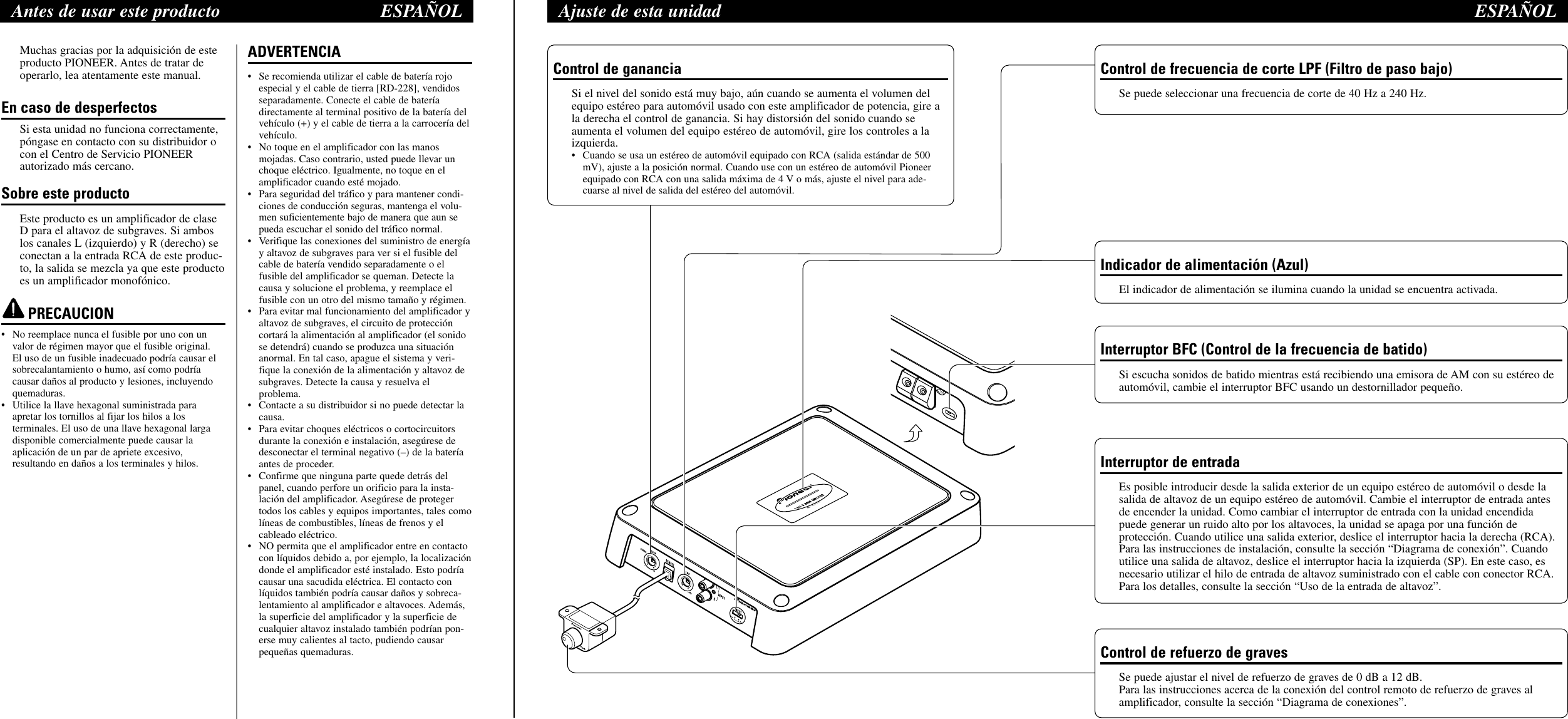 Page 4 of 6 - Pioneer Pioneer-Gm-D8400M-Users-Manual- YRD5153-A/S  Pioneer-gm-d8400m-users-manual