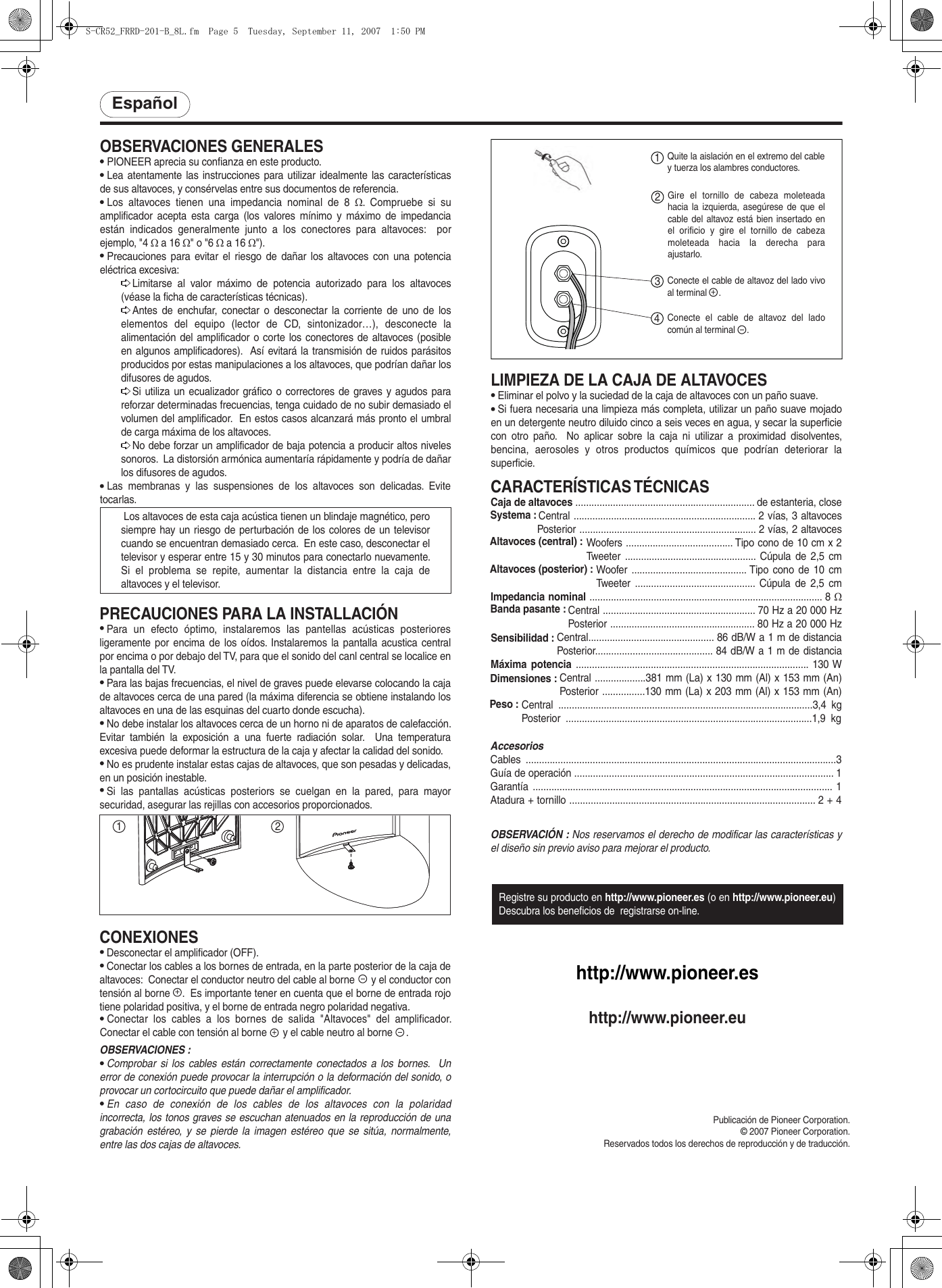 Page 5 of 8 - Pioneer Pioneer-S-Cr52-Ql-Users-Manual- FRRD-201-B  Pioneer-s-cr52-ql-users-manual