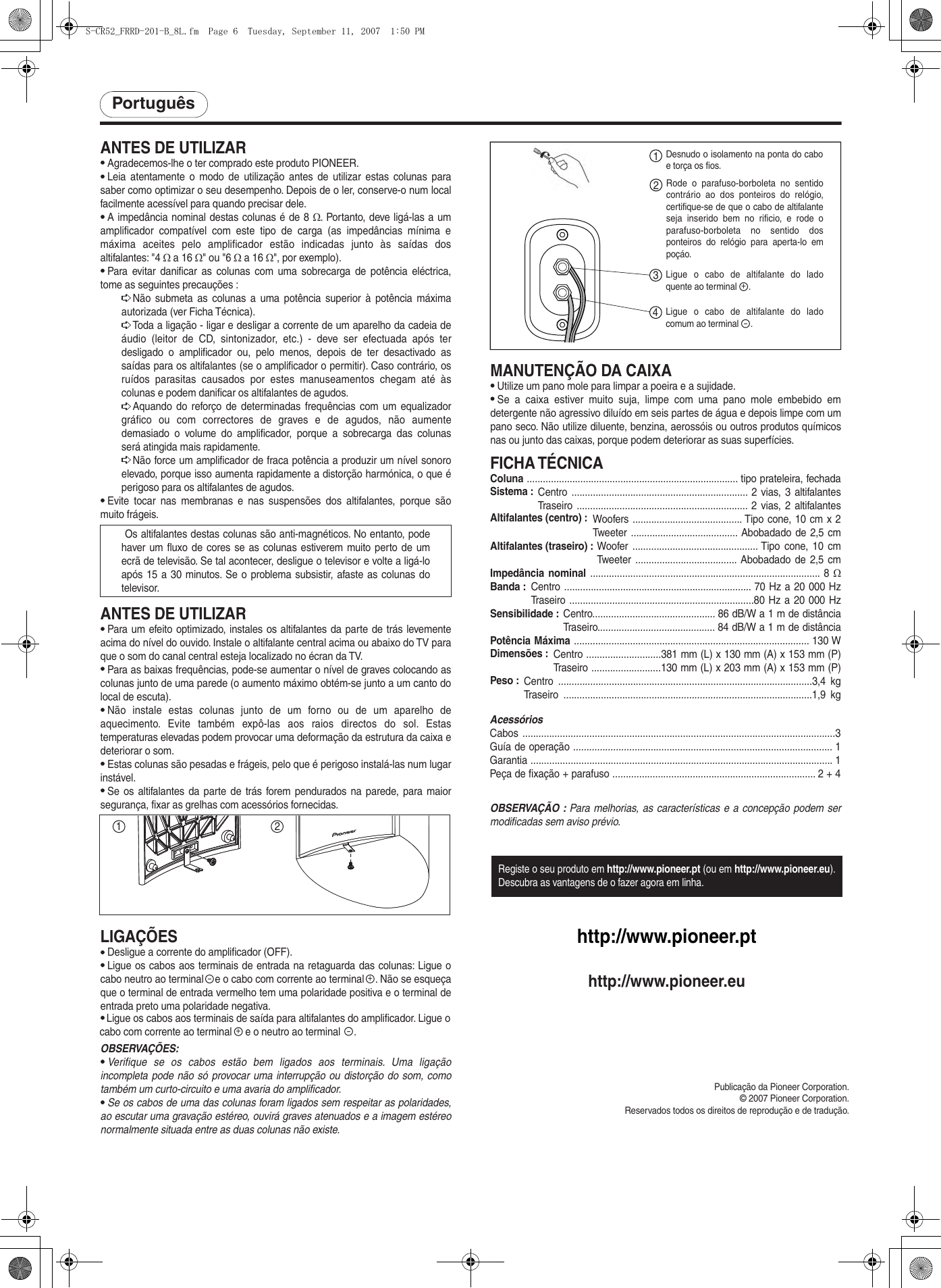 Page 6 of 8 - Pioneer Pioneer-S-Cr52-Ql-Users-Manual- FRRD-201-B  Pioneer-s-cr52-ql-users-manual