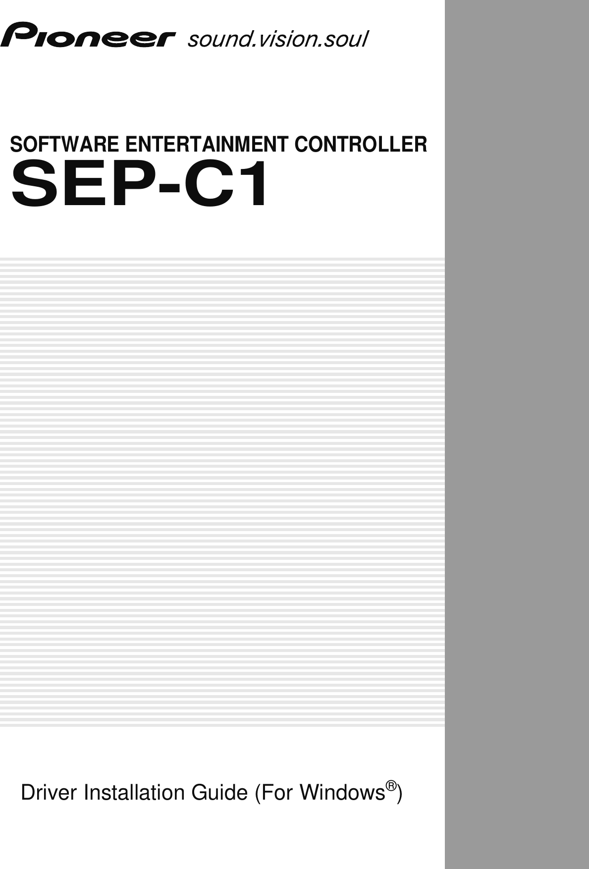 Page 1 of 5 - Pioneer Pioneer-Sep-C1-Quick-Start-Guide SEPC1DriverInstEN