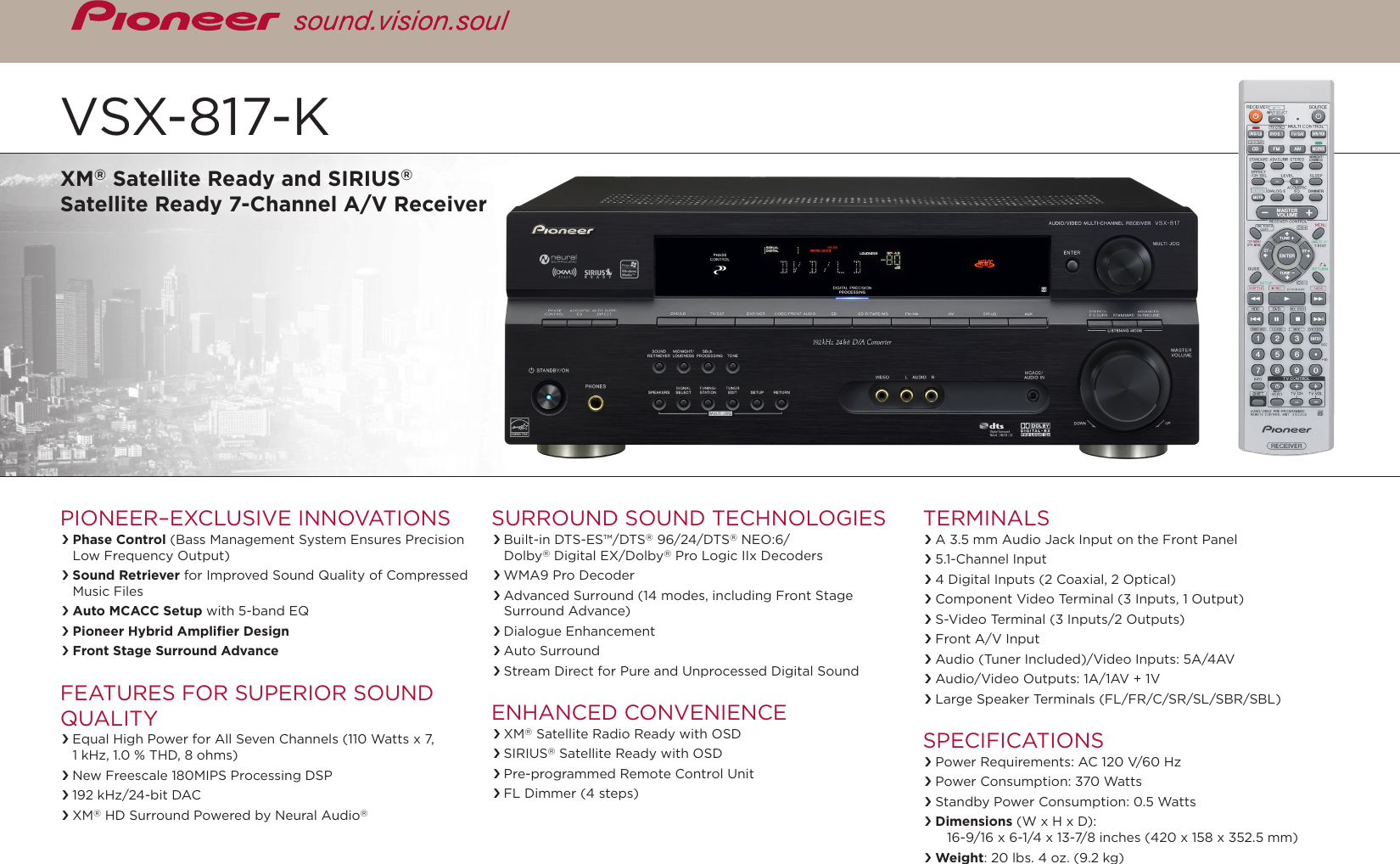 Pioneer Vsx 817 K Users Manual