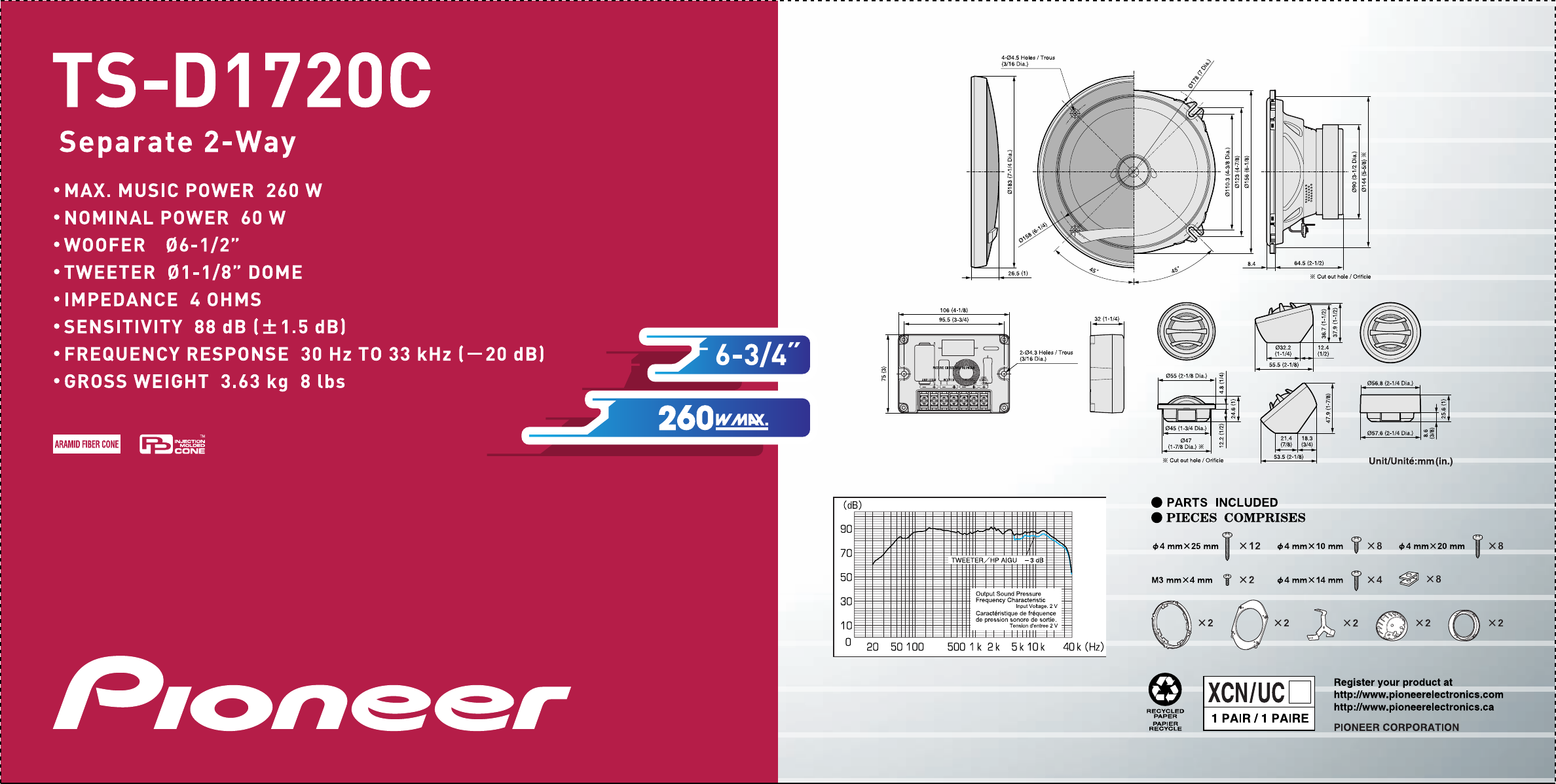 Page 3 of 8 - Pioneer Ts-D1720C-Installation-Manual D1720C