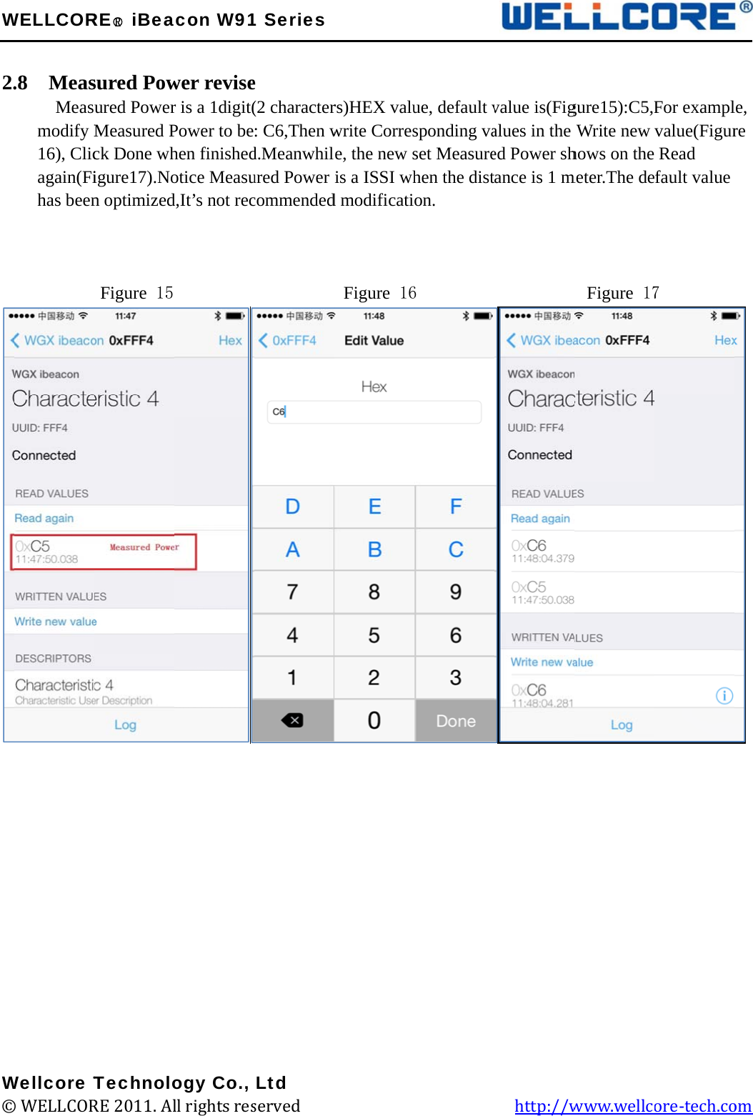 W 2.                   W©WELLCOR.8  MeasMeasumodify M16), Clicagain(Fihas been         Wellcore T© WELLCORRE○R iBeasured Powured PowerMeasured Pck Done whigure17).Non optimizedFigure 15 TechnoloRE 2011. Alacon W91wer reviser is a 1digit(Power to behen finishedotice Measud,It’s not rec          ogy Co., ll rights res1 Seriese (2 character: C6,Then wd.Meanwhilured Power commended         Ltd served             rs)HEX valuwrite Correse, the new sis a ISSI whd modificati Figure 16                   ue, default vsponding vaset Measurehen the diston. 6                  value is(Figalues in the ed Power shance is 1 m            http://wgure15):C5,FWrite new hows on themeter.The de Figure 17www.wellcFor examplvalue(FigurRead fault value 7 ore-tech.co  le, re  om 