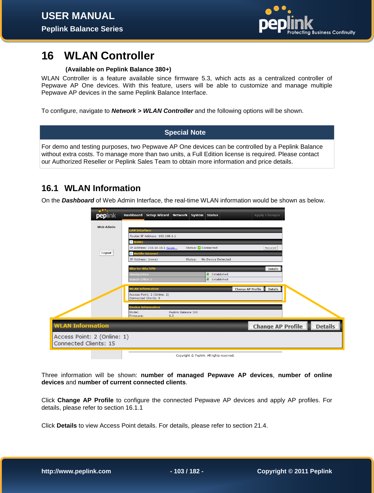 Page 103 of Pismolabs Technology P1630 Peplink Balance (Network Router) User Manual Peplink Balance