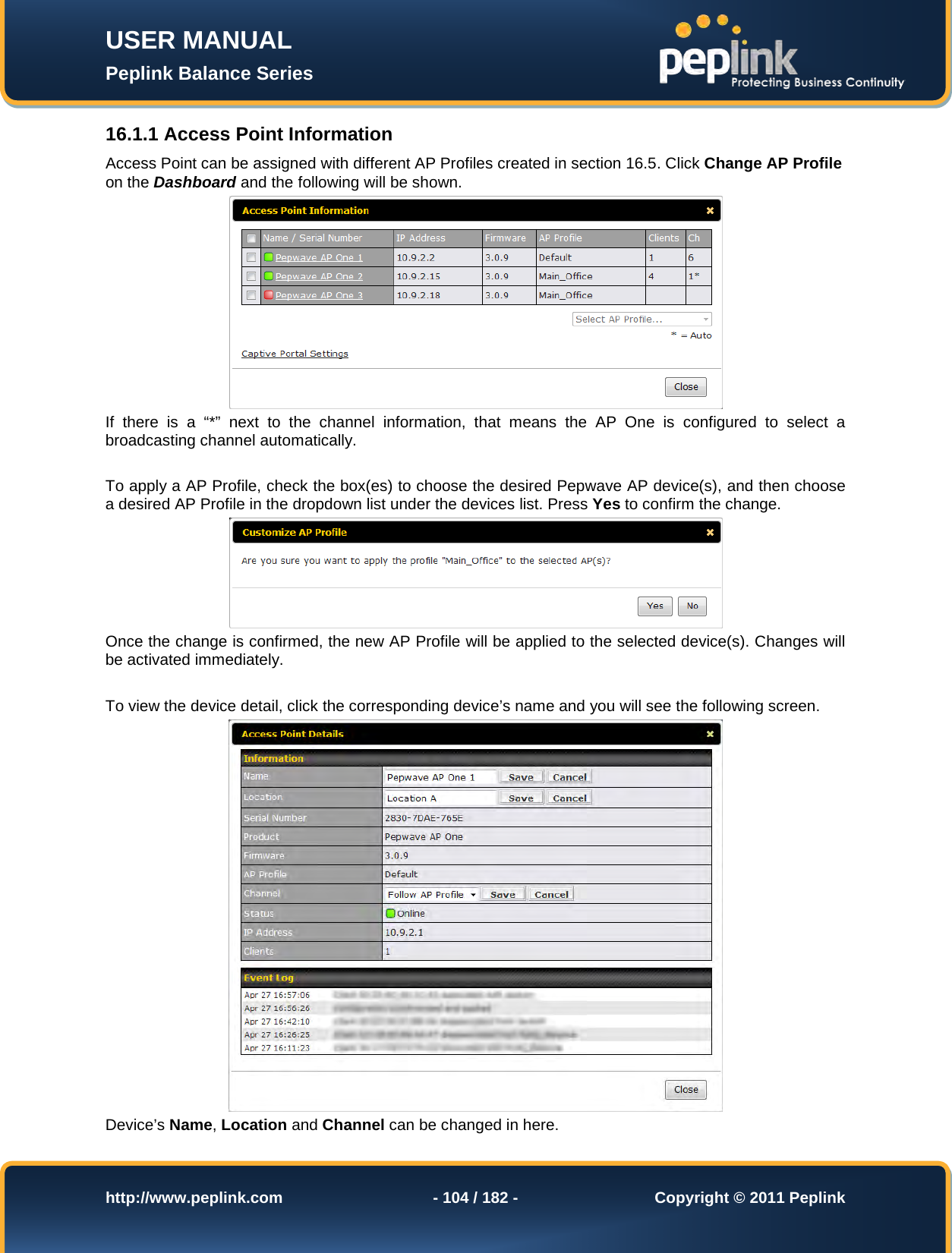 Page 104 of Pismolabs Technology P1630 Peplink Balance (Network Router) User Manual Peplink Balance