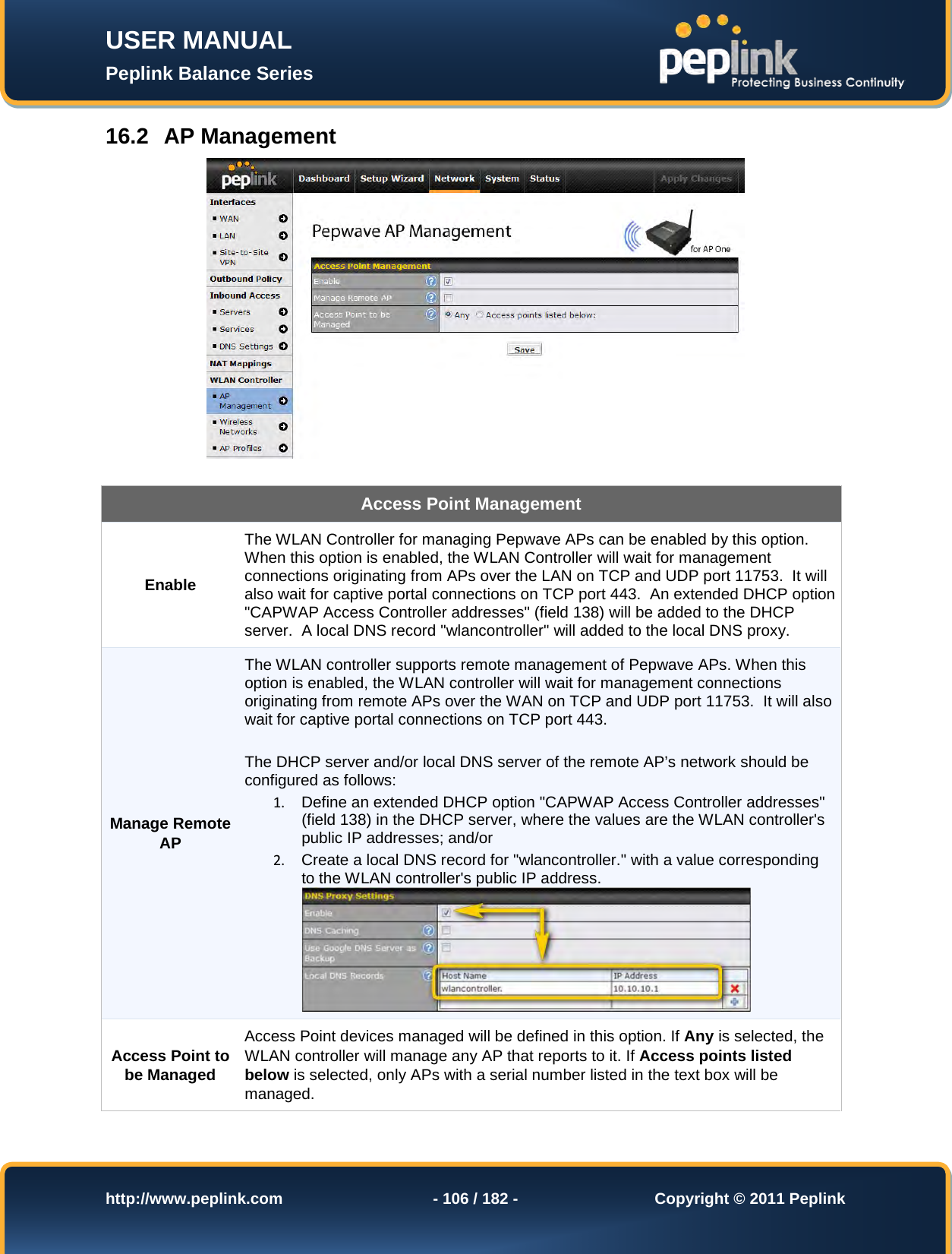 Page 106 of Pismolabs Technology P1630 Peplink Balance (Network Router) User Manual Peplink Balance