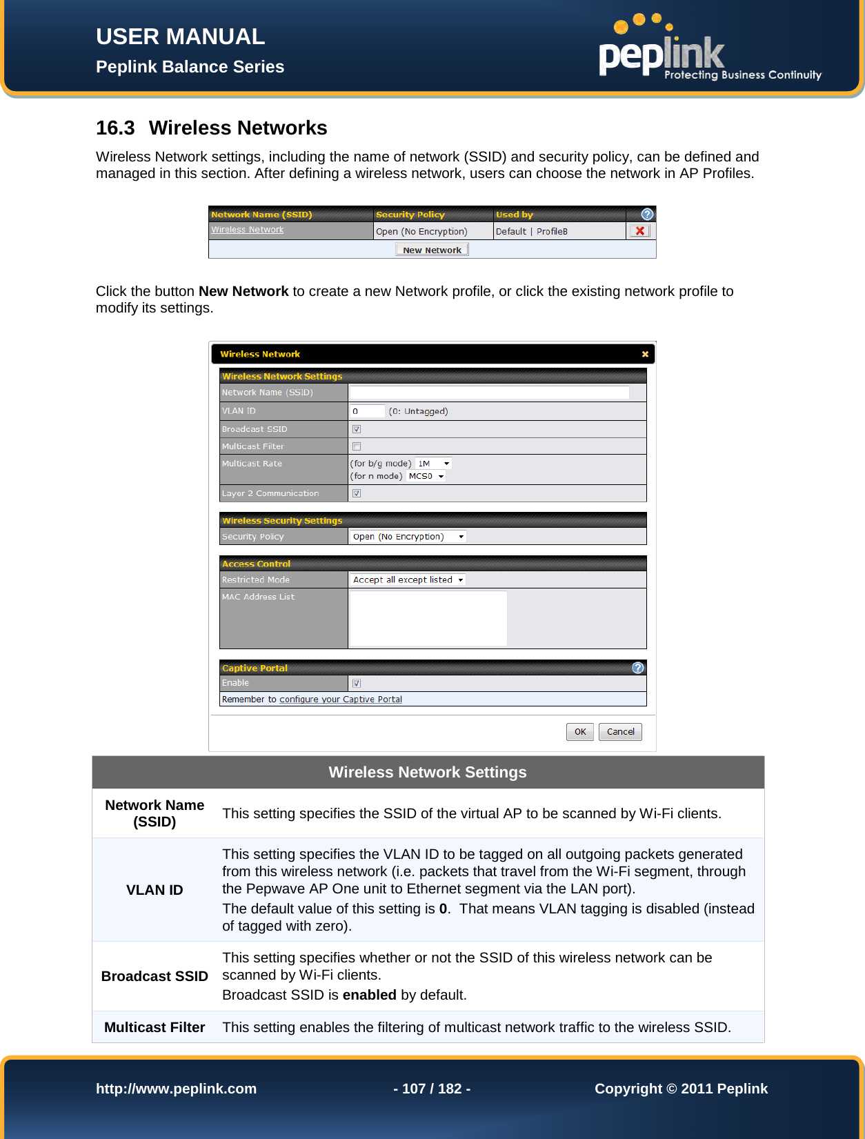 Page 107 of Pismolabs Technology P1630 Peplink Balance (Network Router) User Manual Peplink Balance