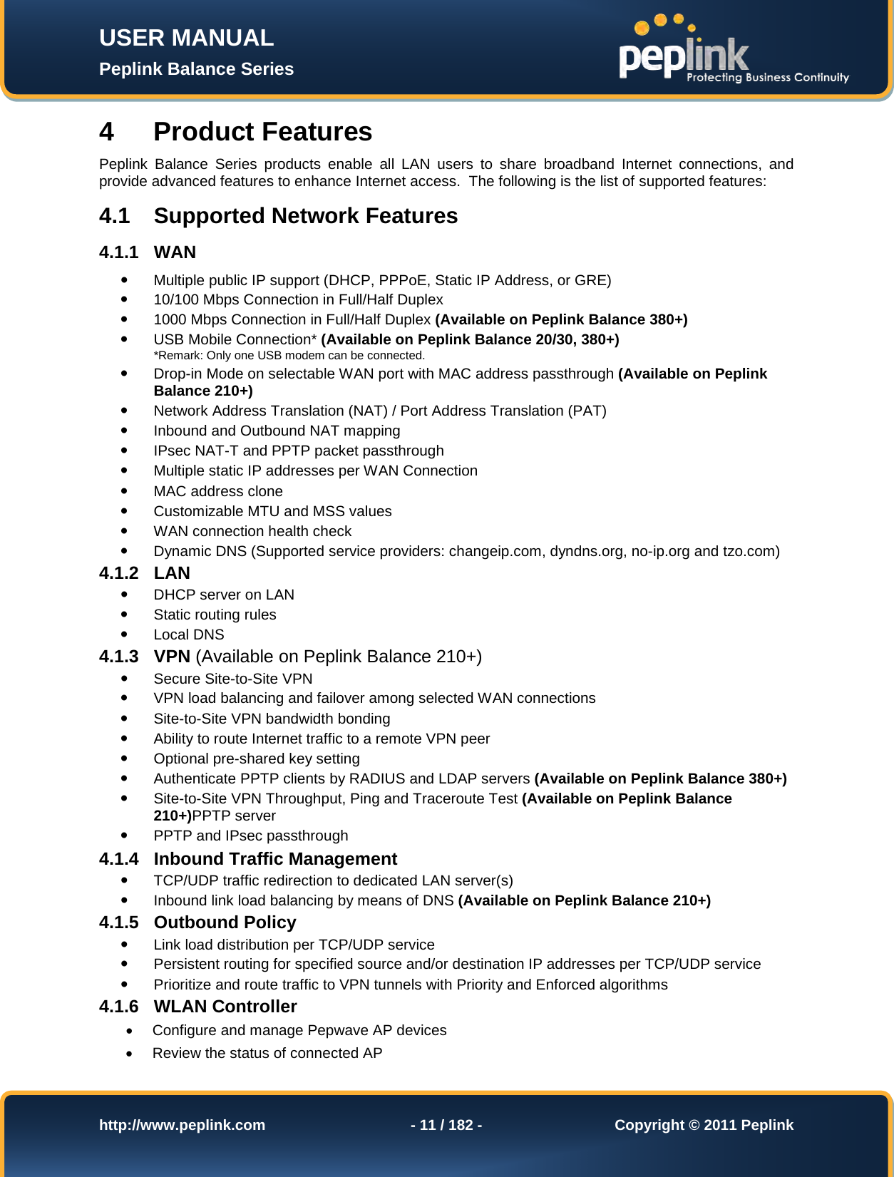 Page 11 of Pismolabs Technology P1630 Peplink Balance (Network Router) User Manual Peplink Balance