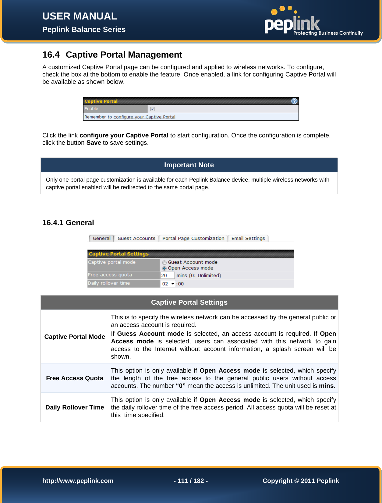 Page 111 of Pismolabs Technology P1630 Peplink Balance (Network Router) User Manual Peplink Balance