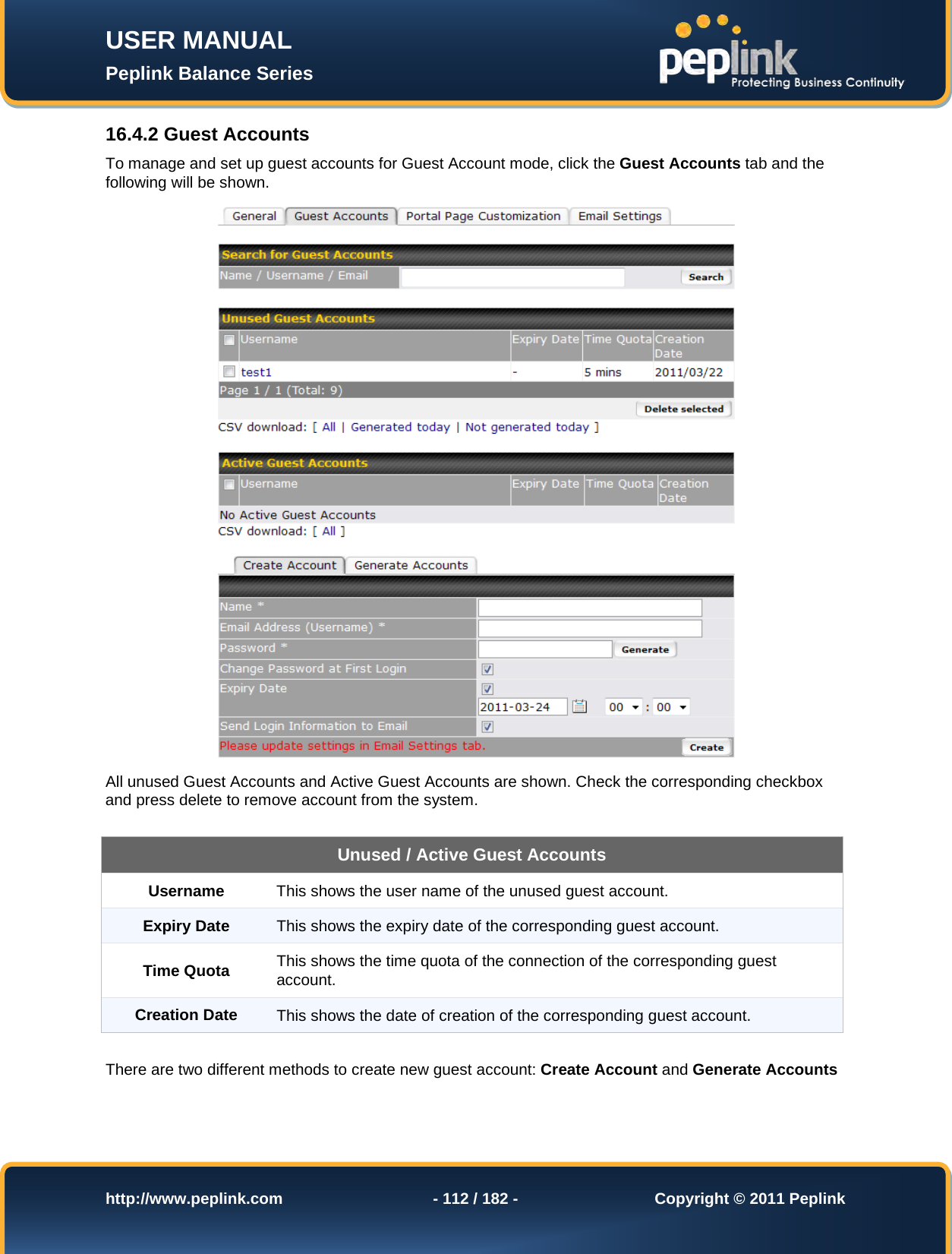 Page 112 of Pismolabs Technology P1630 Peplink Balance (Network Router) User Manual Peplink Balance