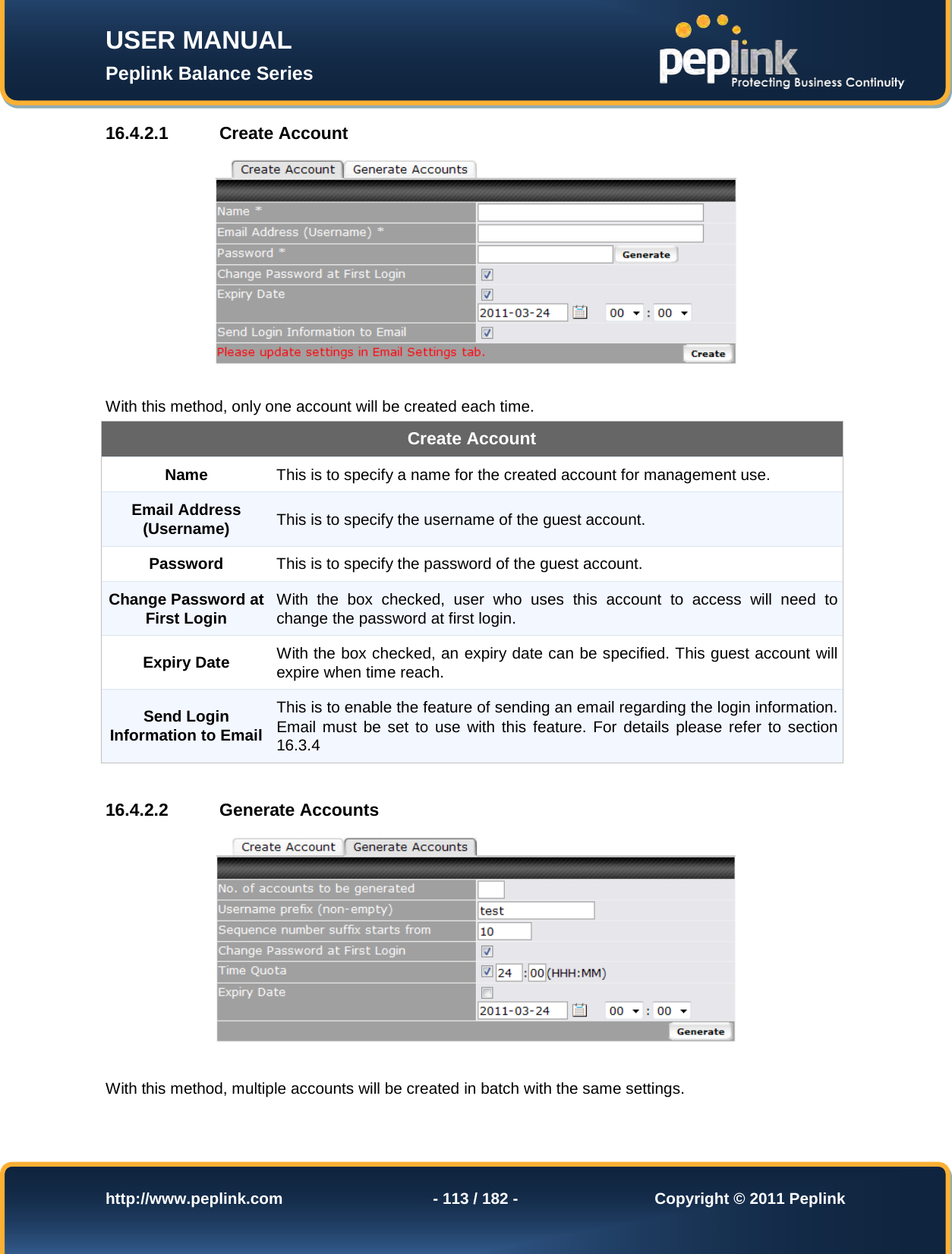 Page 113 of Pismolabs Technology P1630 Peplink Balance (Network Router) User Manual Peplink Balance