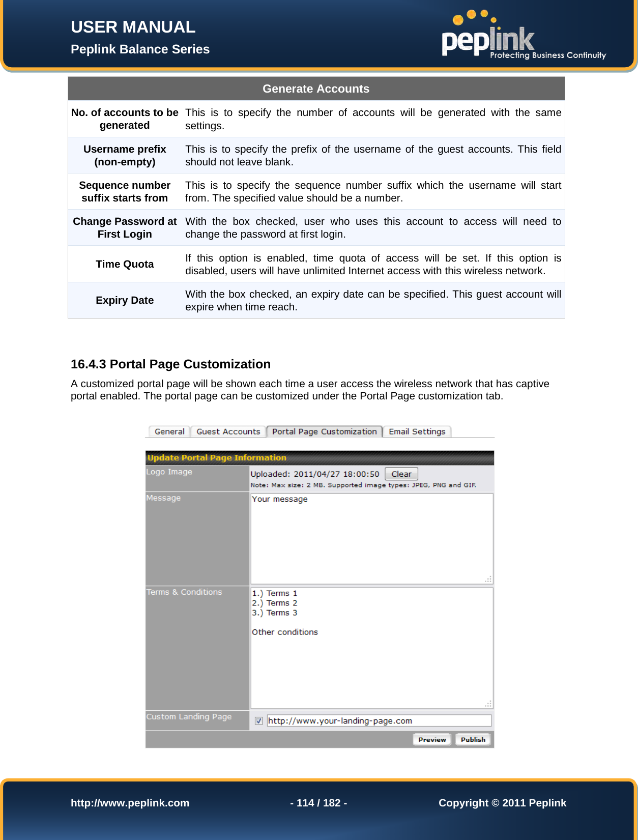 Page 114 of Pismolabs Technology P1630 Peplink Balance (Network Router) User Manual Peplink Balance