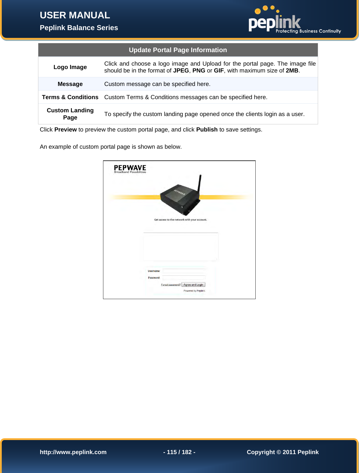 Page 115 of Pismolabs Technology P1630 Peplink Balance (Network Router) User Manual Peplink Balance