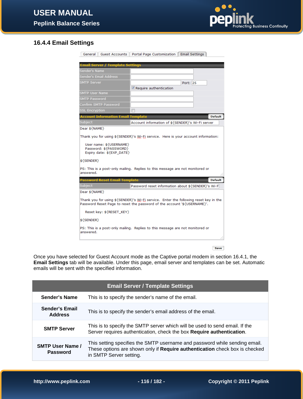 Page 116 of Pismolabs Technology P1630 Peplink Balance (Network Router) User Manual Peplink Balance