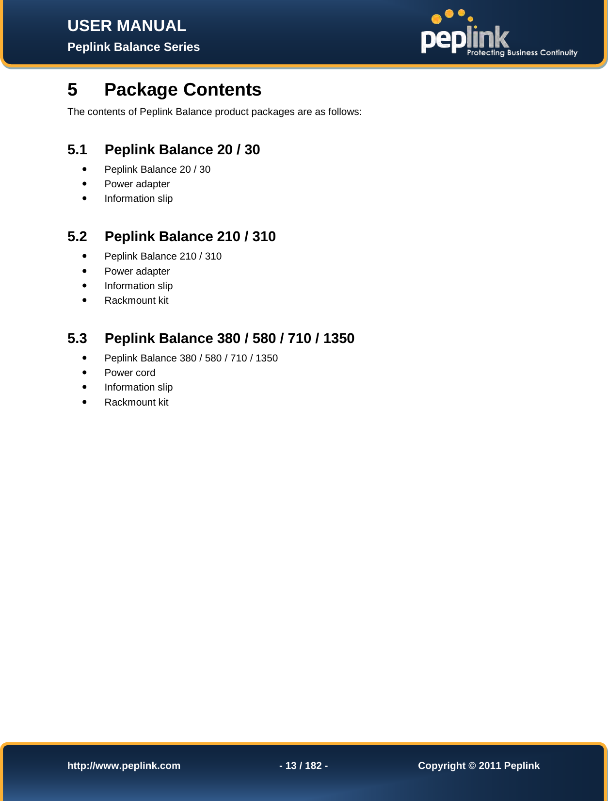 Page 13 of Pismolabs Technology P1630 Peplink Balance (Network Router) User Manual Peplink Balance