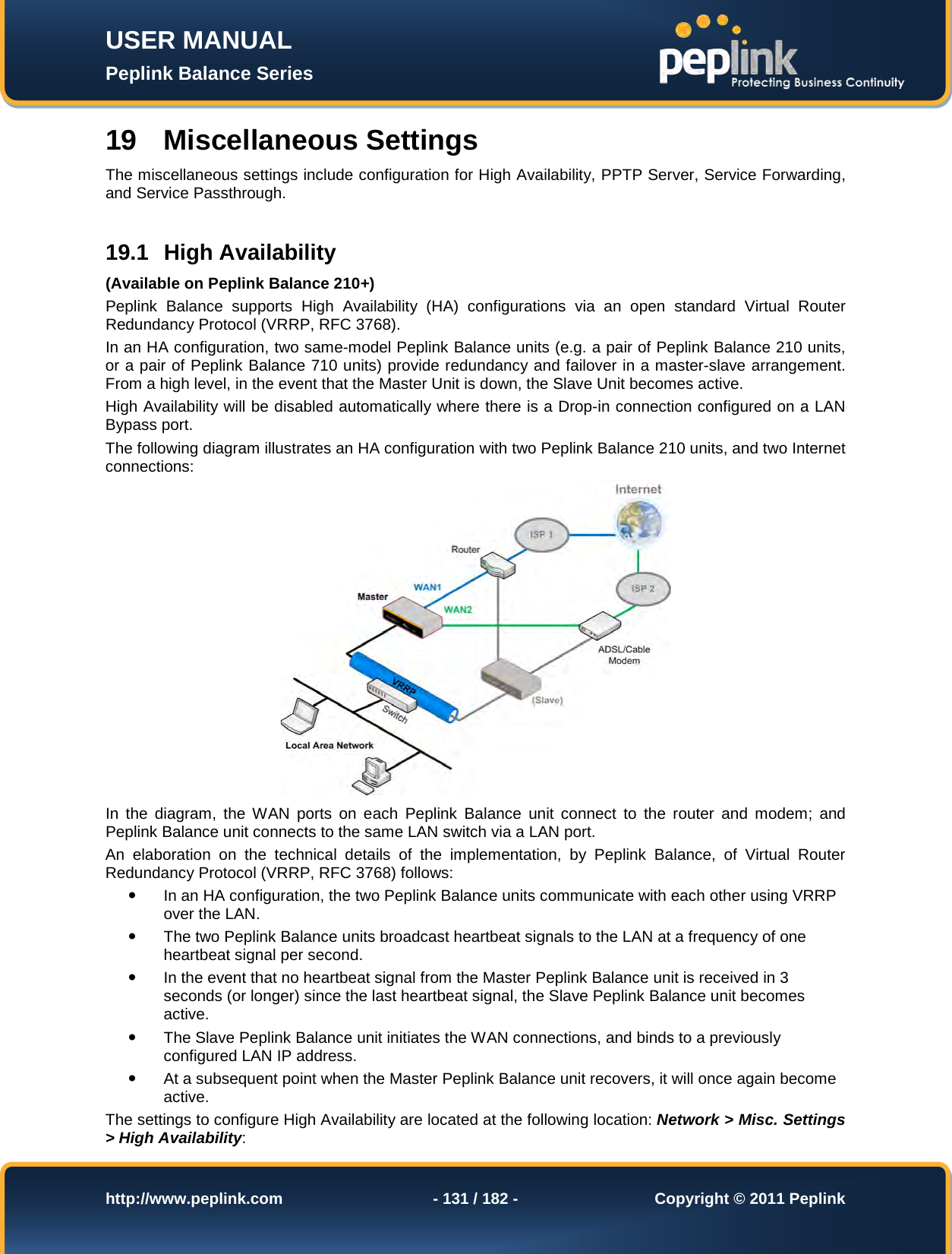 Page 131 of Pismolabs Technology P1630 Peplink Balance (Network Router) User Manual Peplink Balance