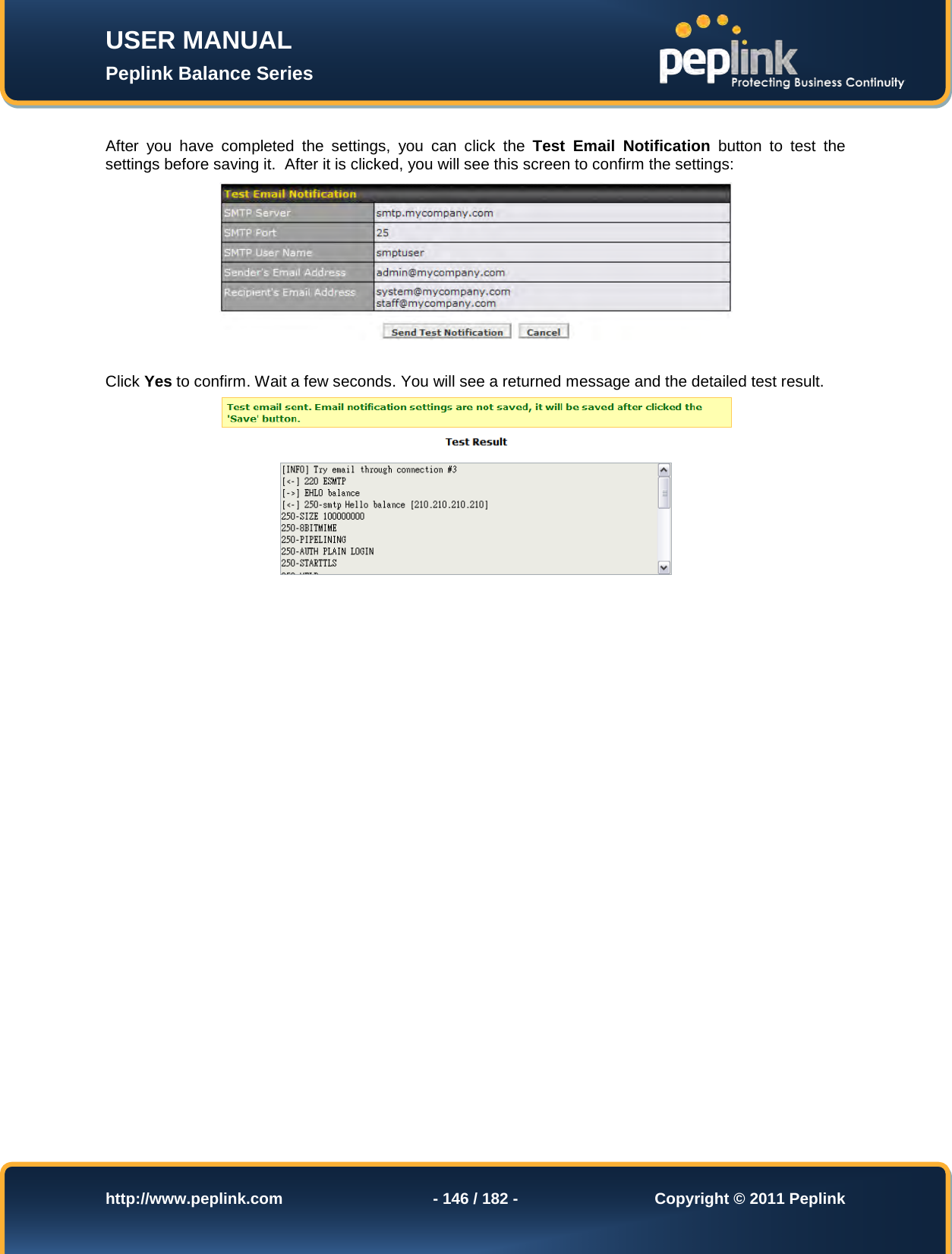 Page 146 of Pismolabs Technology P1630 Peplink Balance (Network Router) User Manual Peplink Balance