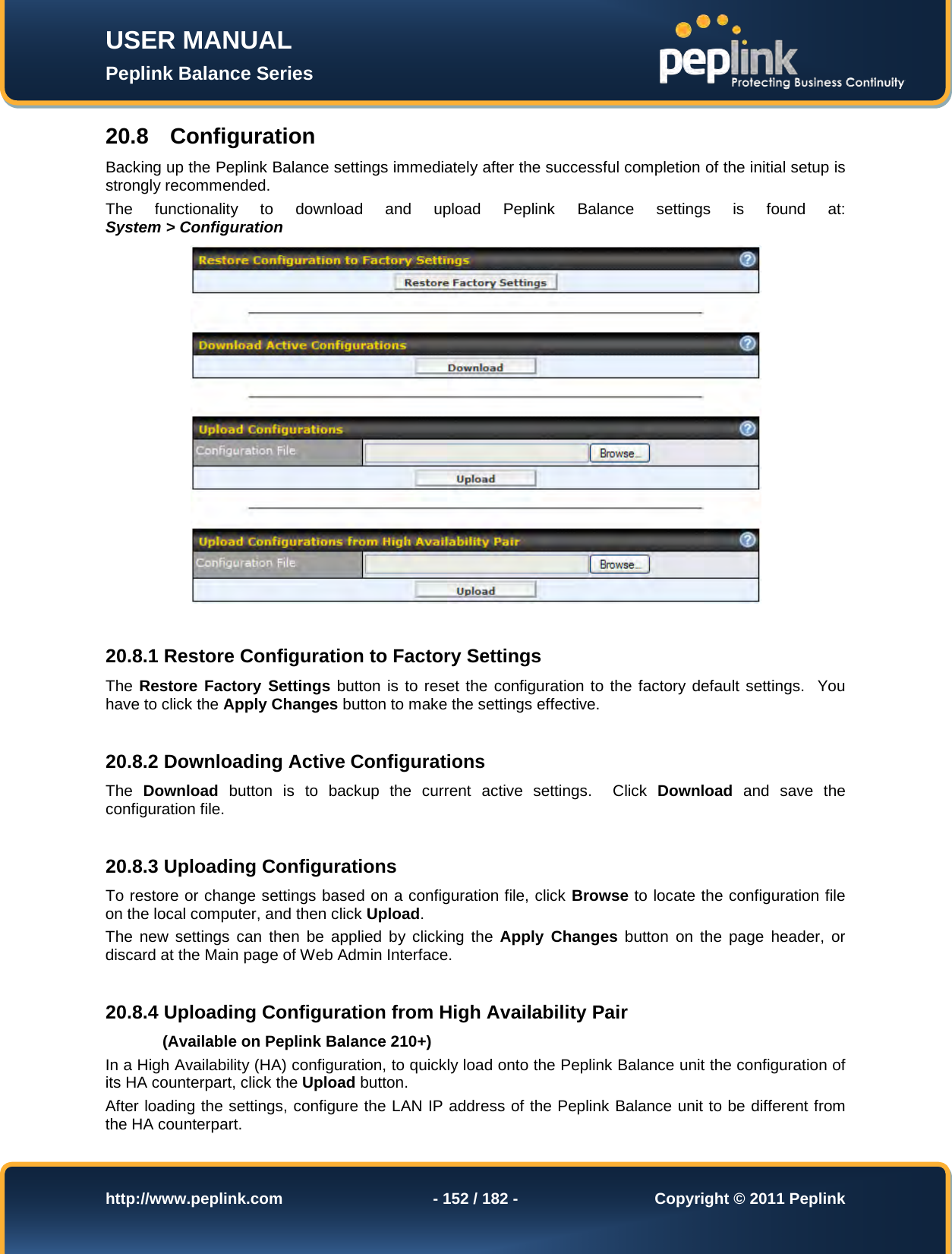 Page 152 of Pismolabs Technology P1630 Peplink Balance (Network Router) User Manual Peplink Balance