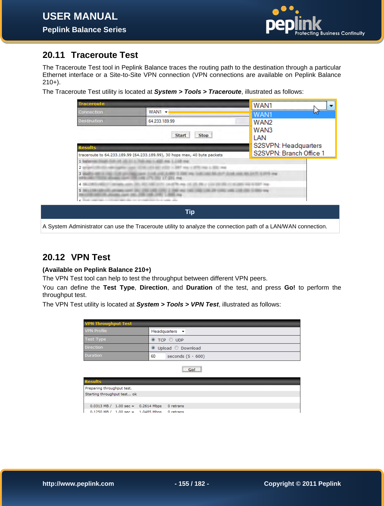 Page 155 of Pismolabs Technology P1630 Peplink Balance (Network Router) User Manual Peplink Balance