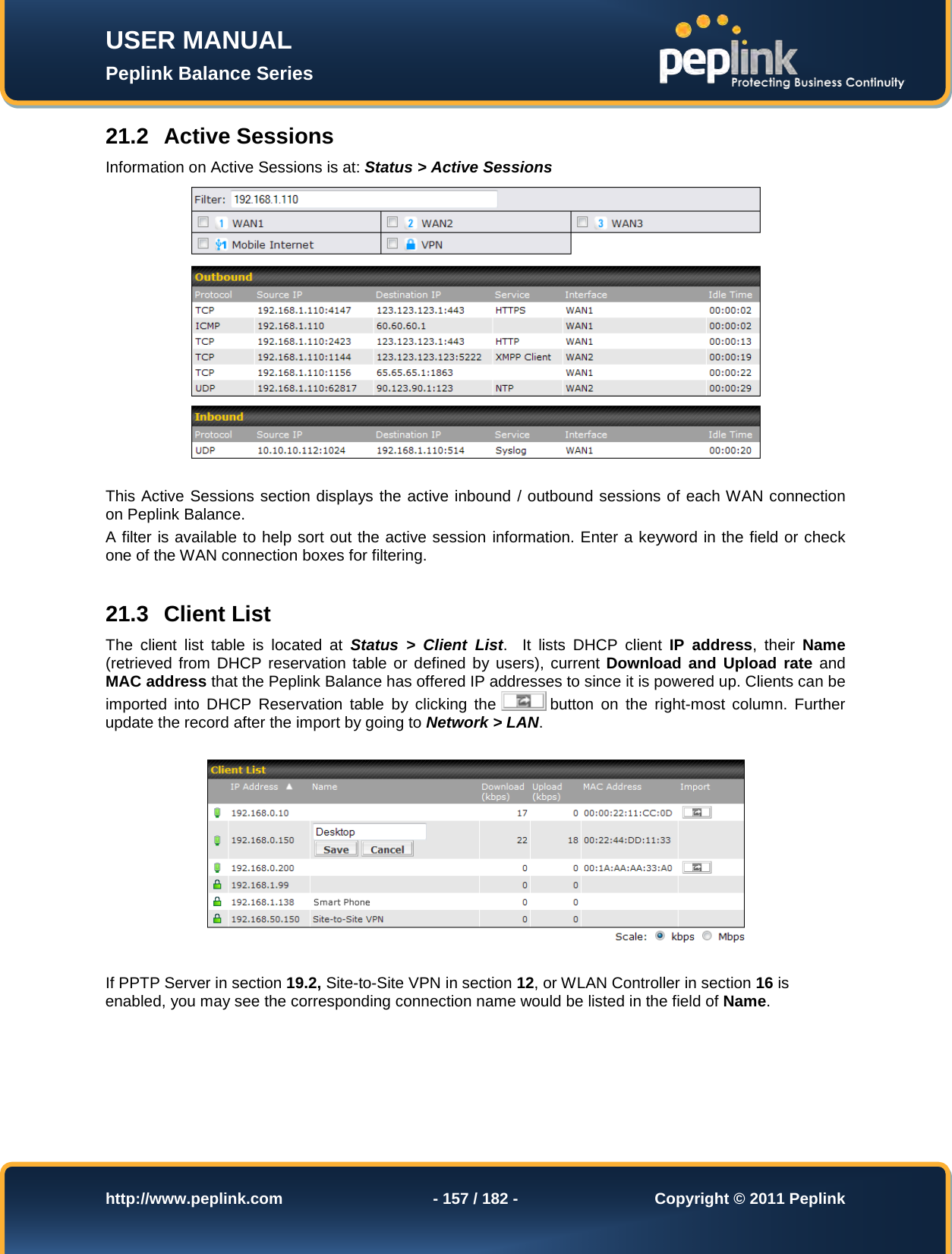 Page 157 of Pismolabs Technology P1630 Peplink Balance (Network Router) User Manual Peplink Balance