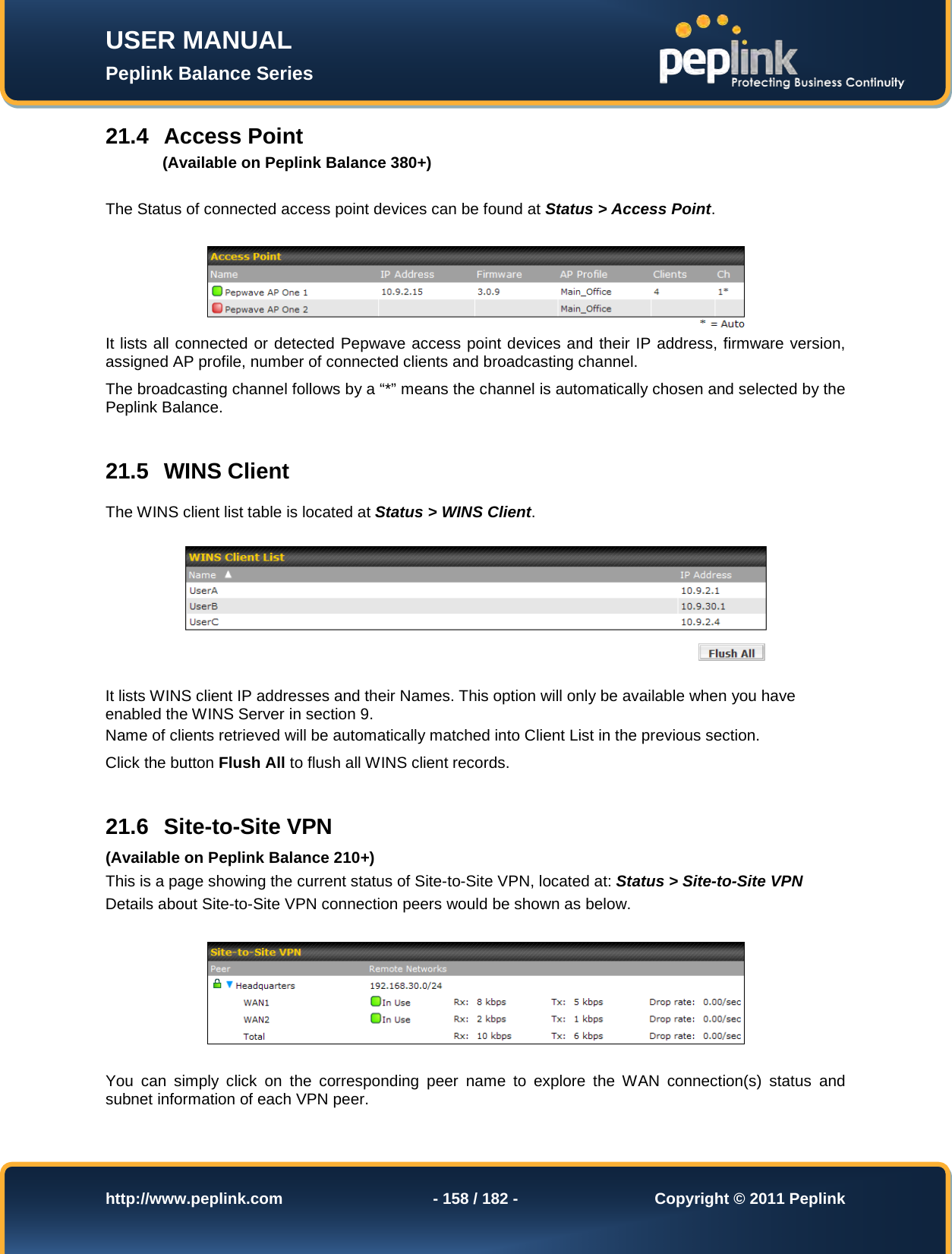 Page 158 of Pismolabs Technology P1630 Peplink Balance (Network Router) User Manual Peplink Balance