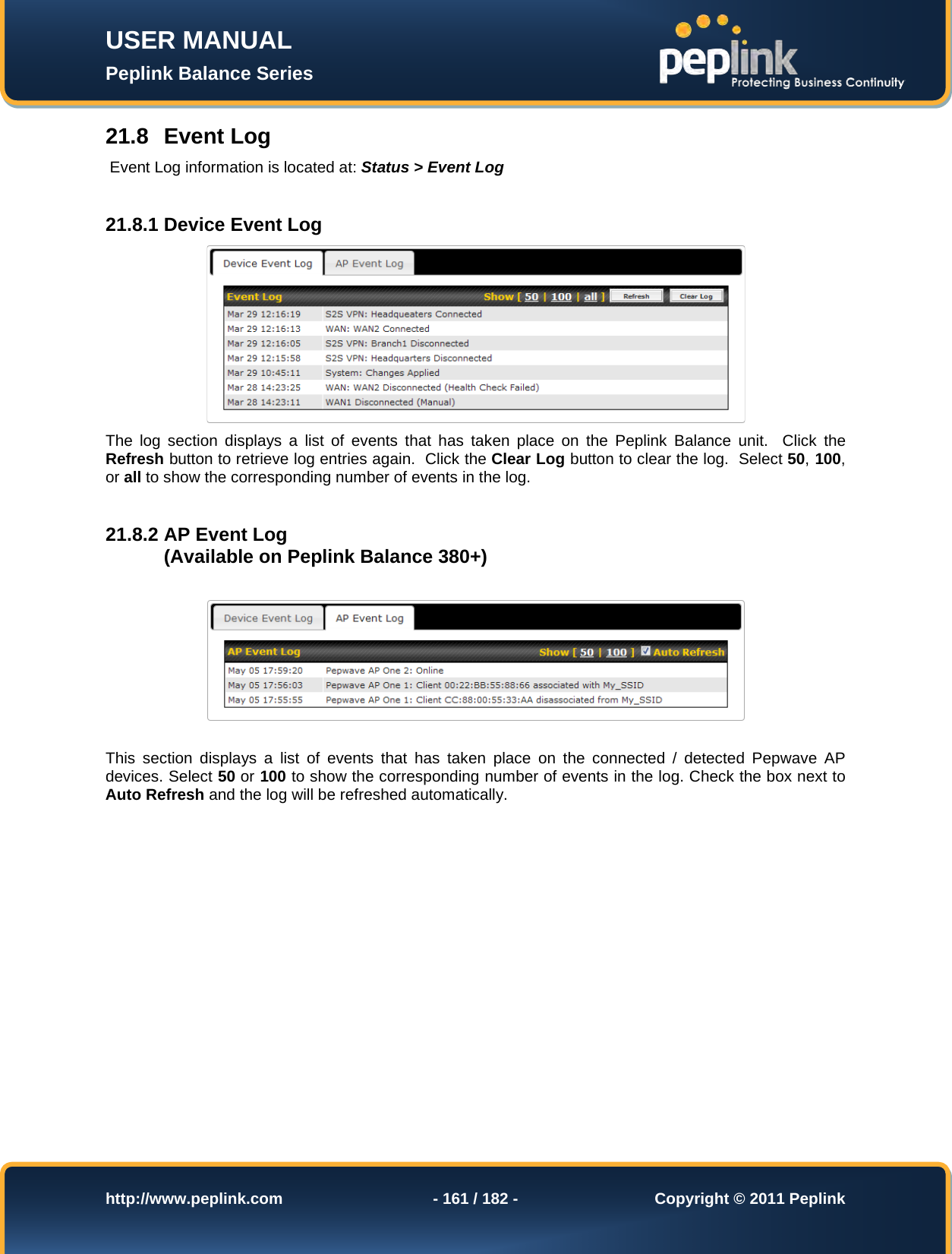 Page 161 of Pismolabs Technology P1630 Peplink Balance (Network Router) User Manual Peplink Balance