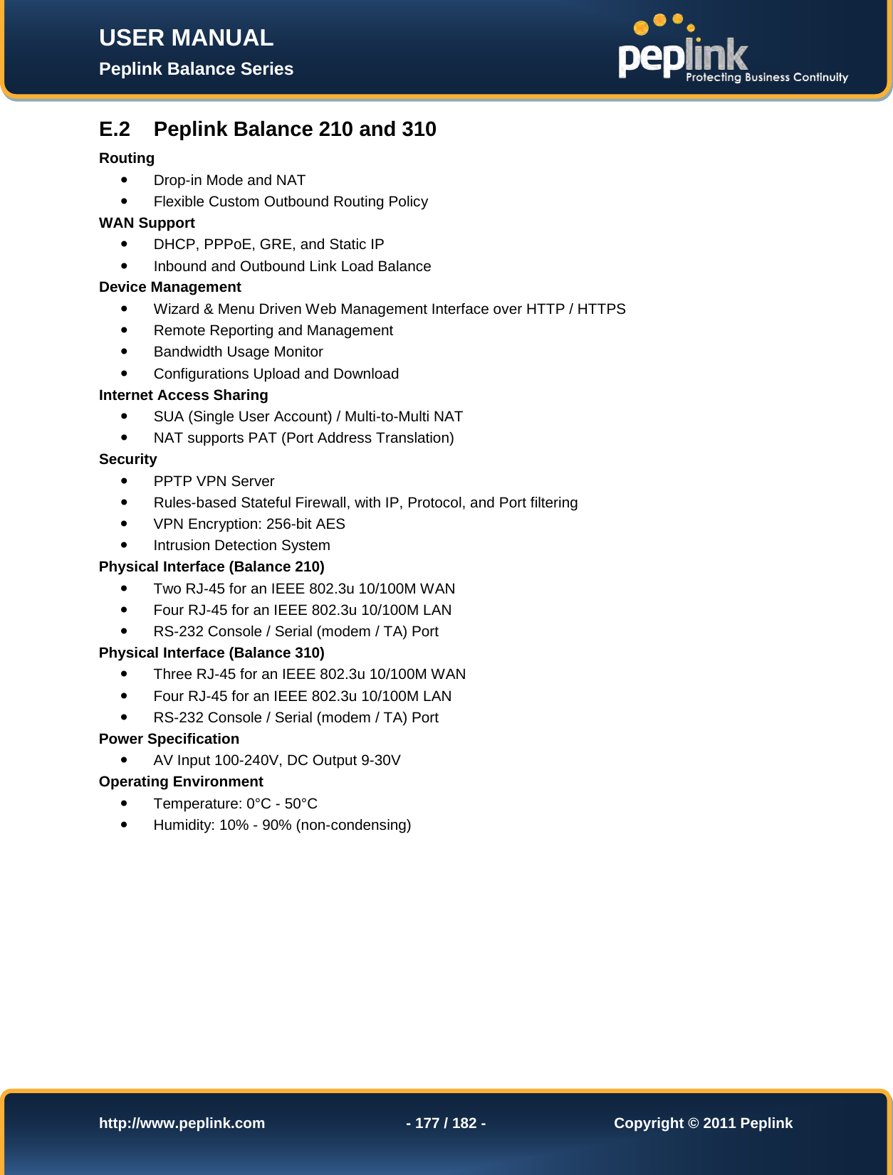 Page 177 of Pismolabs Technology P1630 Peplink Balance (Network Router) User Manual Peplink Balance