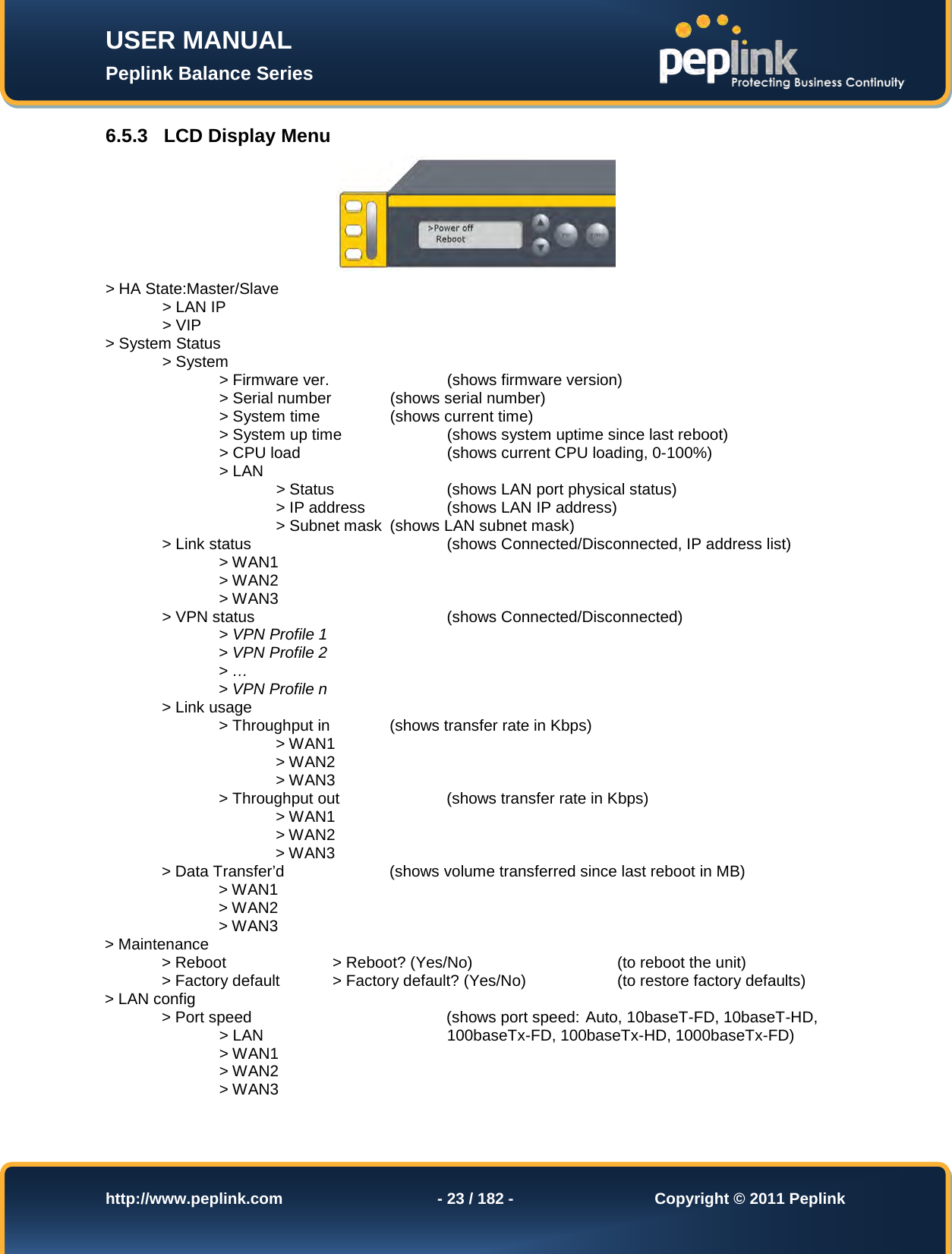 Page 23 of Pismolabs Technology P1630 Peplink Balance (Network Router) User Manual Peplink Balance