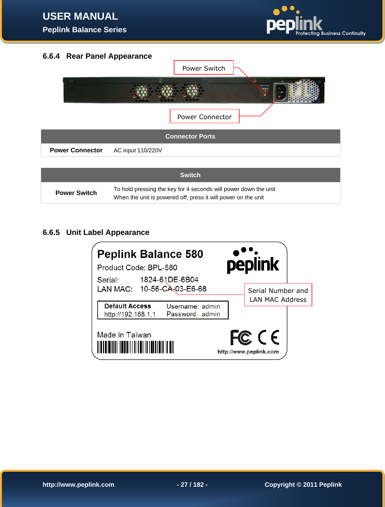 Page 27 of Pismolabs Technology P1630 Peplink Balance (Network Router) User Manual Peplink Balance