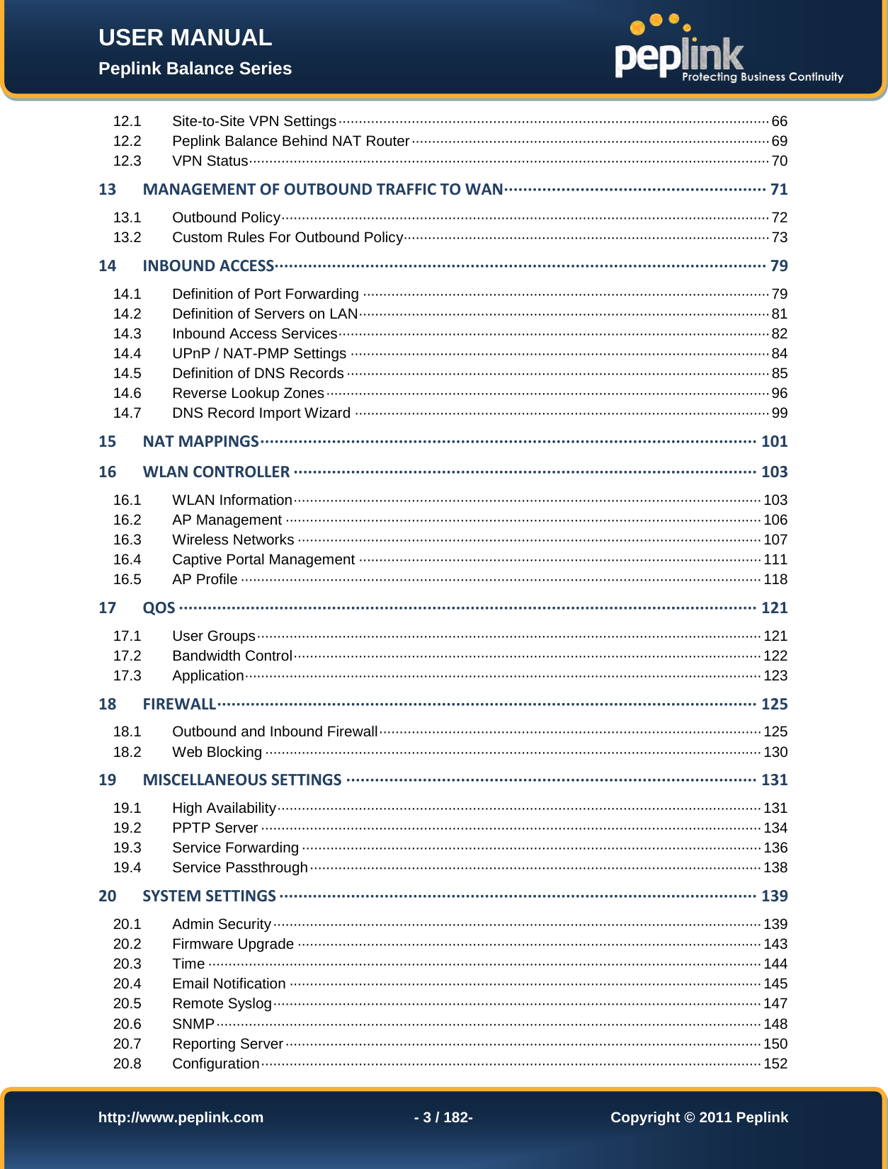 Page 3 of Pismolabs Technology P1630 Peplink Balance (Network Router) User Manual Peplink Balance