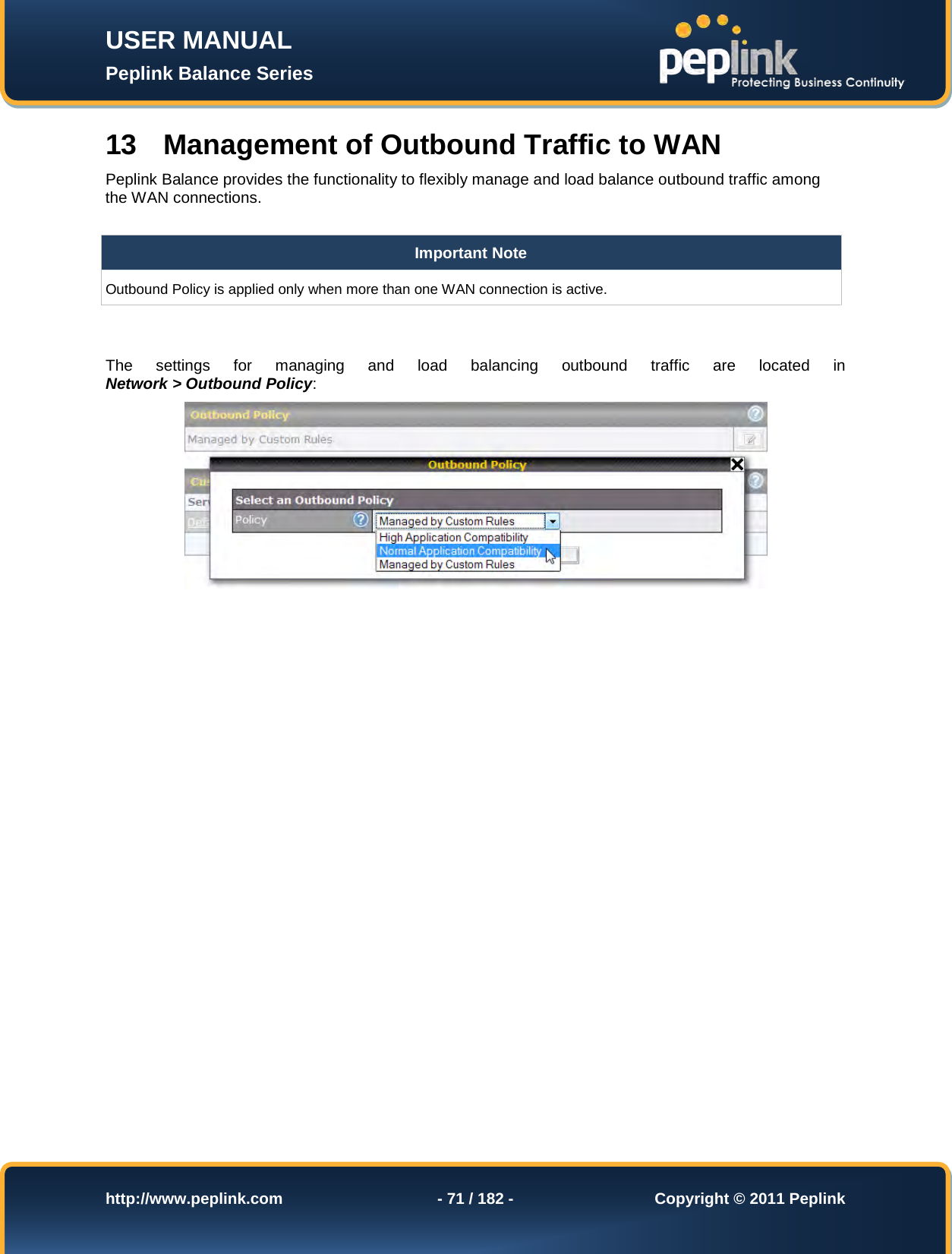 Page 71 of Pismolabs Technology P1630 Peplink Balance (Network Router) User Manual Peplink Balance