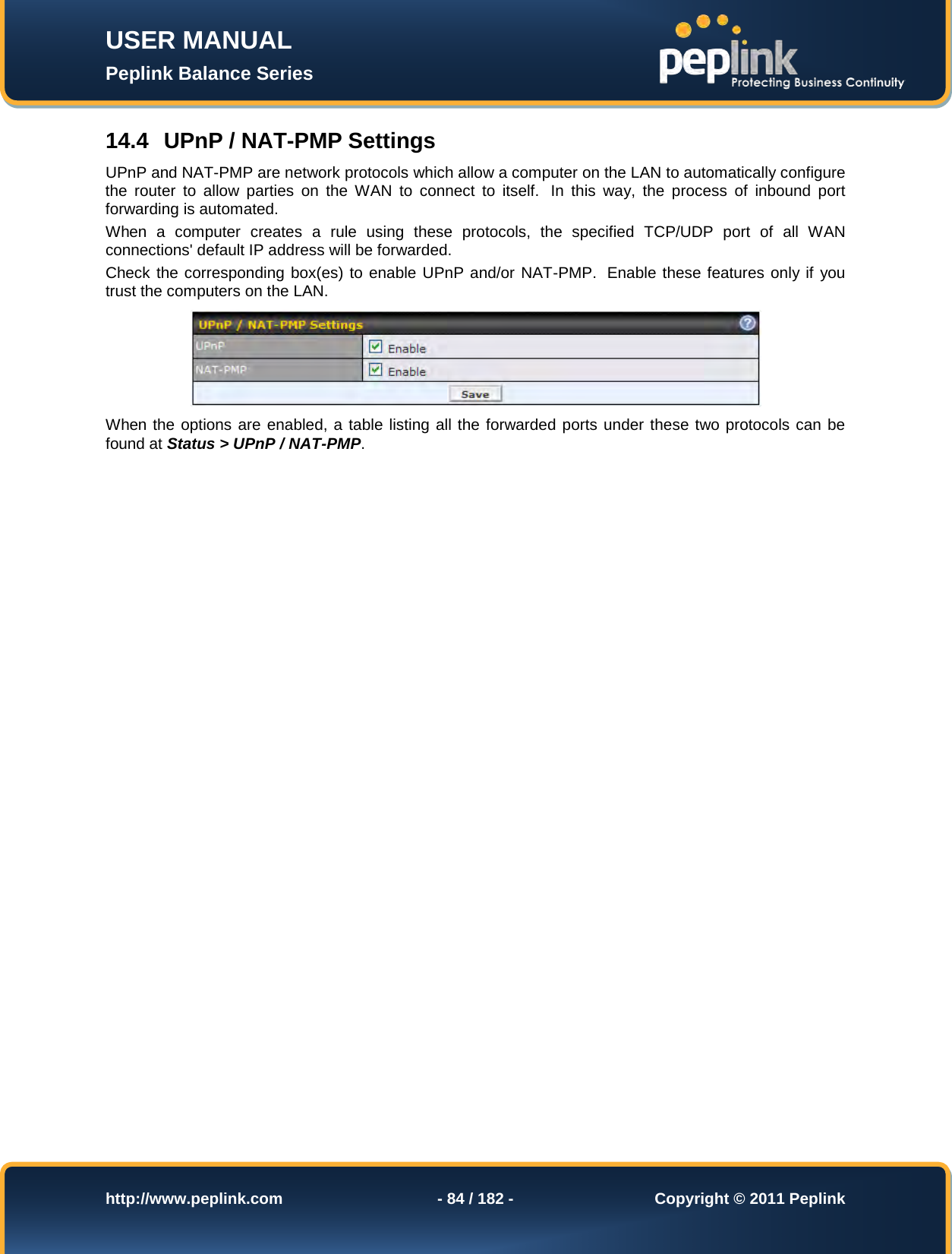 Page 84 of Pismolabs Technology P1630 Peplink Balance (Network Router) User Manual Peplink Balance