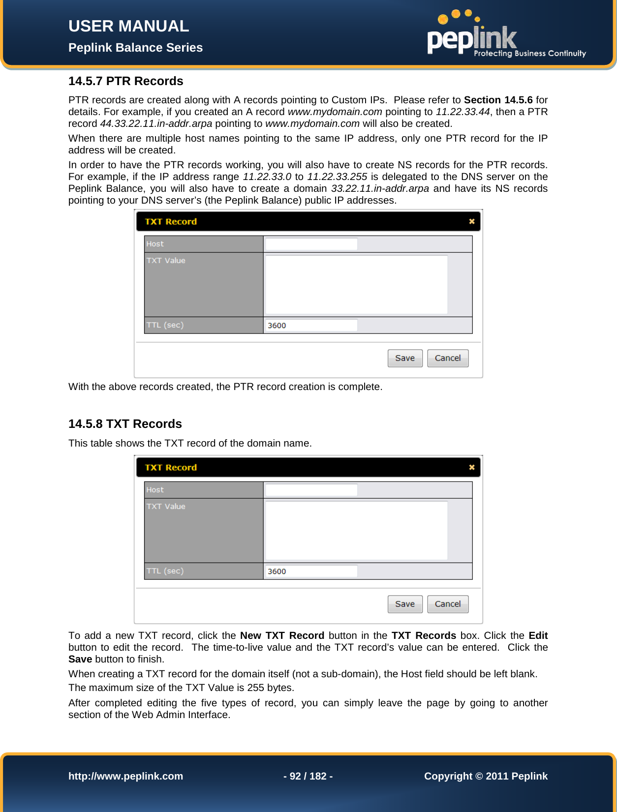 Page 92 of Pismolabs Technology P1630 Peplink Balance (Network Router) User Manual Peplink Balance