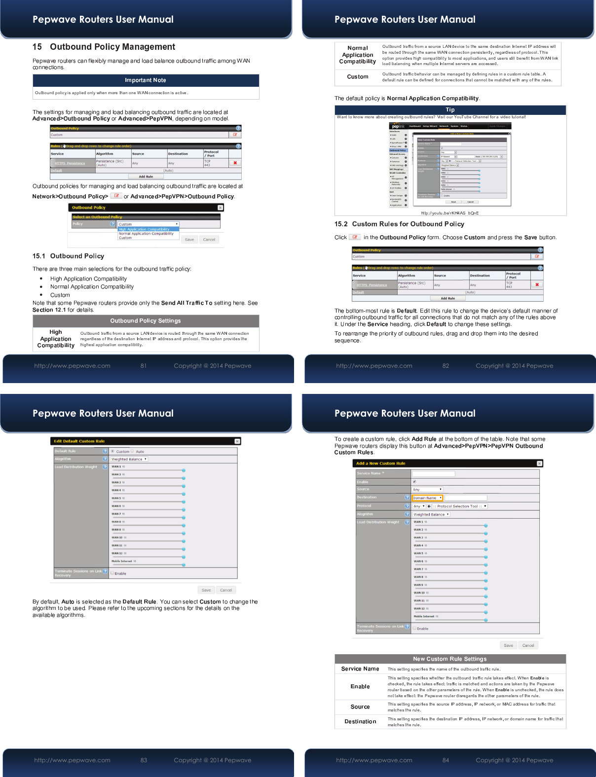 Pepwave Routers User Manual http://www.pepwave.com 81   Copyright @ 2014 Pepwave yyyPepwave Routers User Manual http://www.pepwave.com 82   Copyright @ 2014 Pepwave Pepwave Routers User Manual http://www.pepwave.com 83   Copyright @ 2014 Pepwave Pepwave Routers User Manual http://www.pepwave.com 84   Copyright @ 2014 Pepwave 