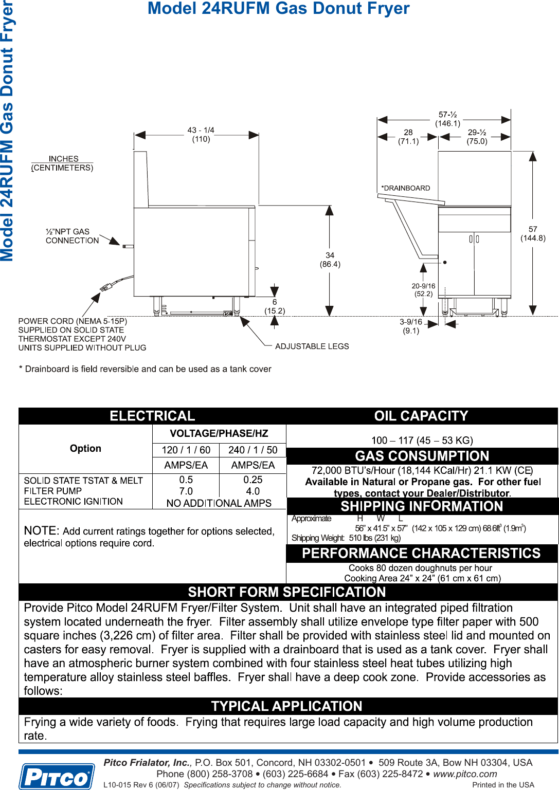 Page 2 of 2 - Pitco-Frialator Pitco-Frialator-24Rufm-Users-Manual- L10-015 Rev 6 24RUFM.pmd  Pitco-frialator-24rufm-users-manual