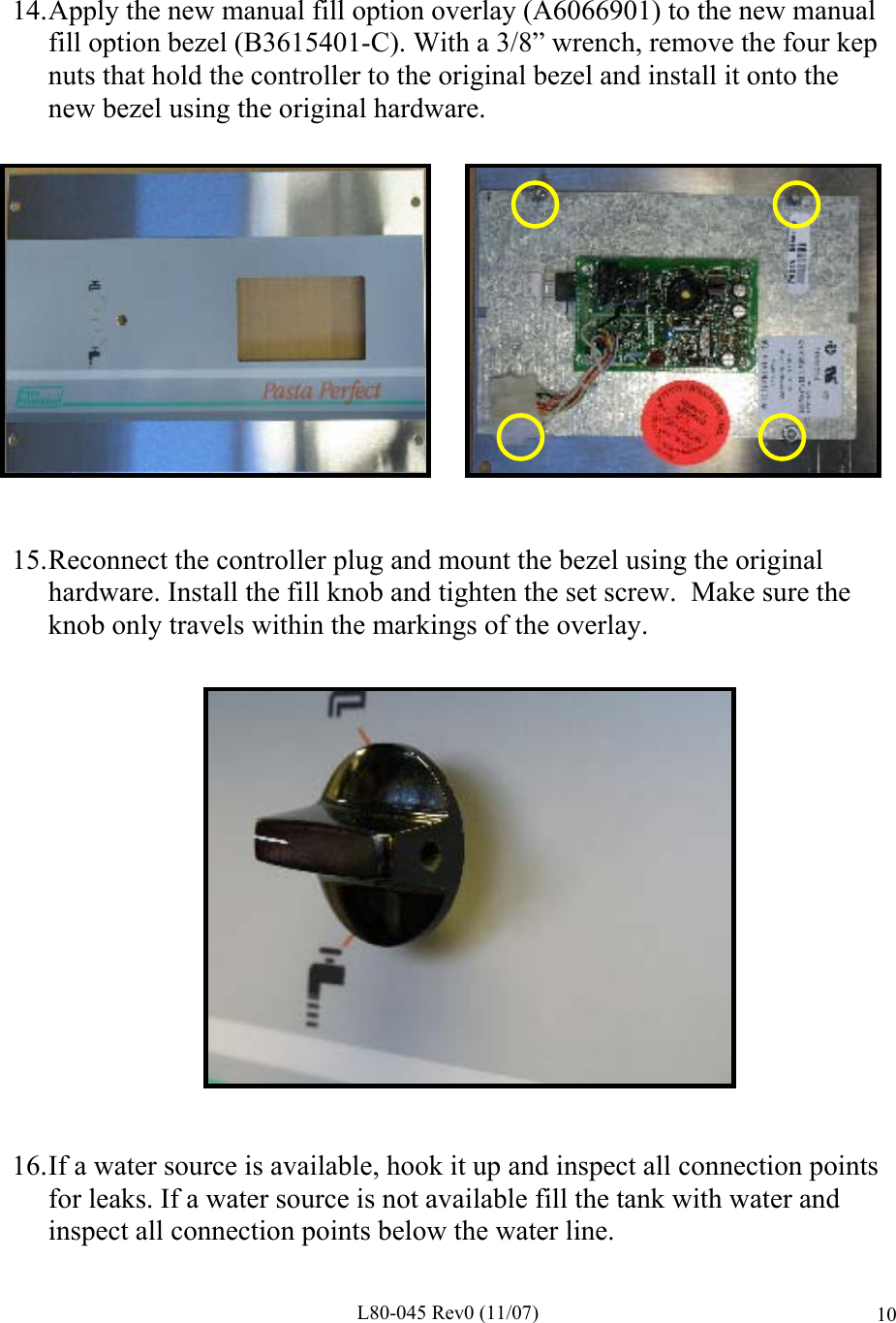 Page 10 of 12 - Pitco-Frialator Pitco-Frialator-Pe14D-Users-Manual L80-045 Manual Fill Rev 0