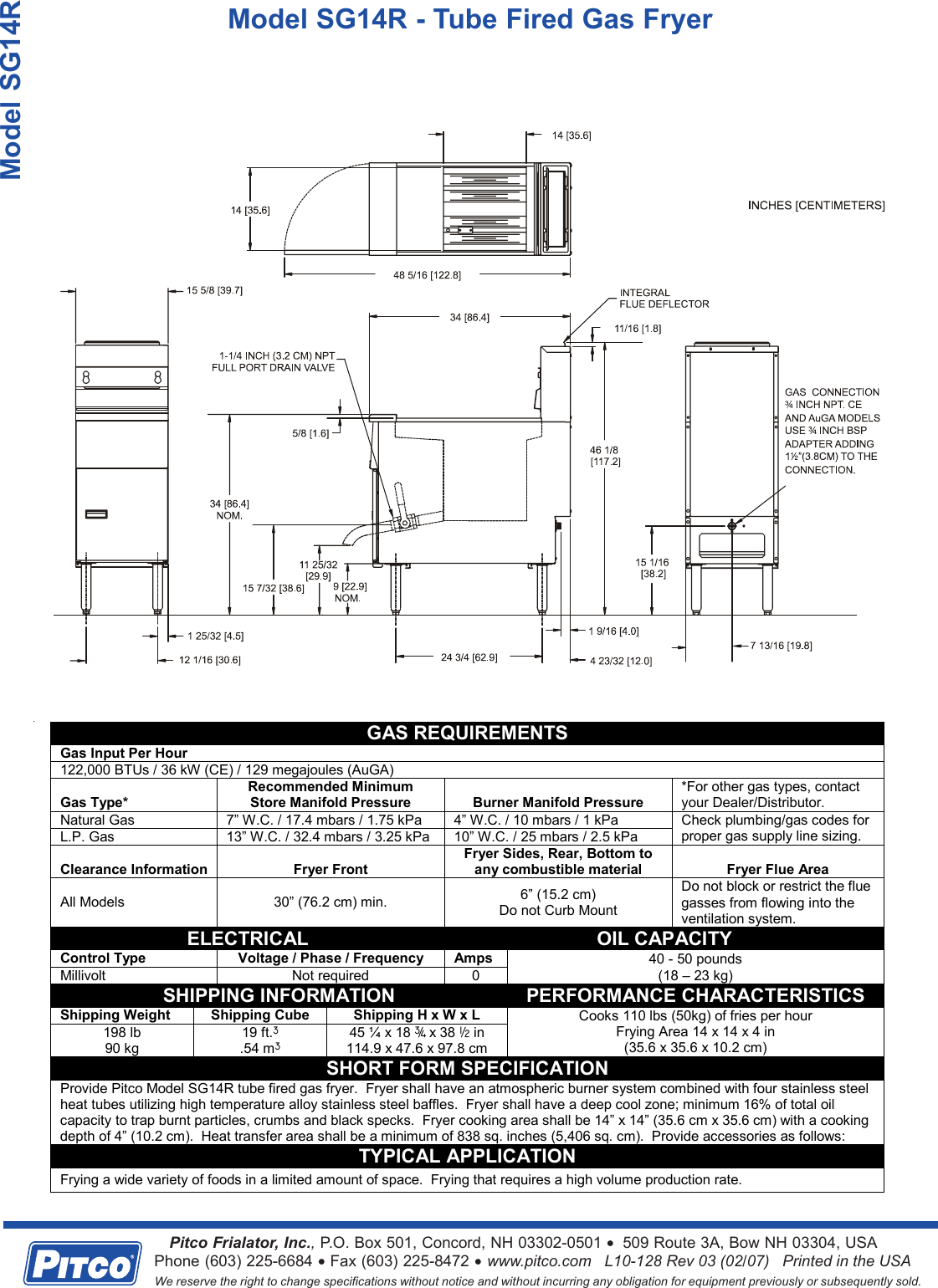 Page 2 of 2 - Pitco-Frialator Pitco-Frialator-Sg14R-Users-Manual- L10-128 Rev 2  Pitco-frialator-sg14r-users-manual