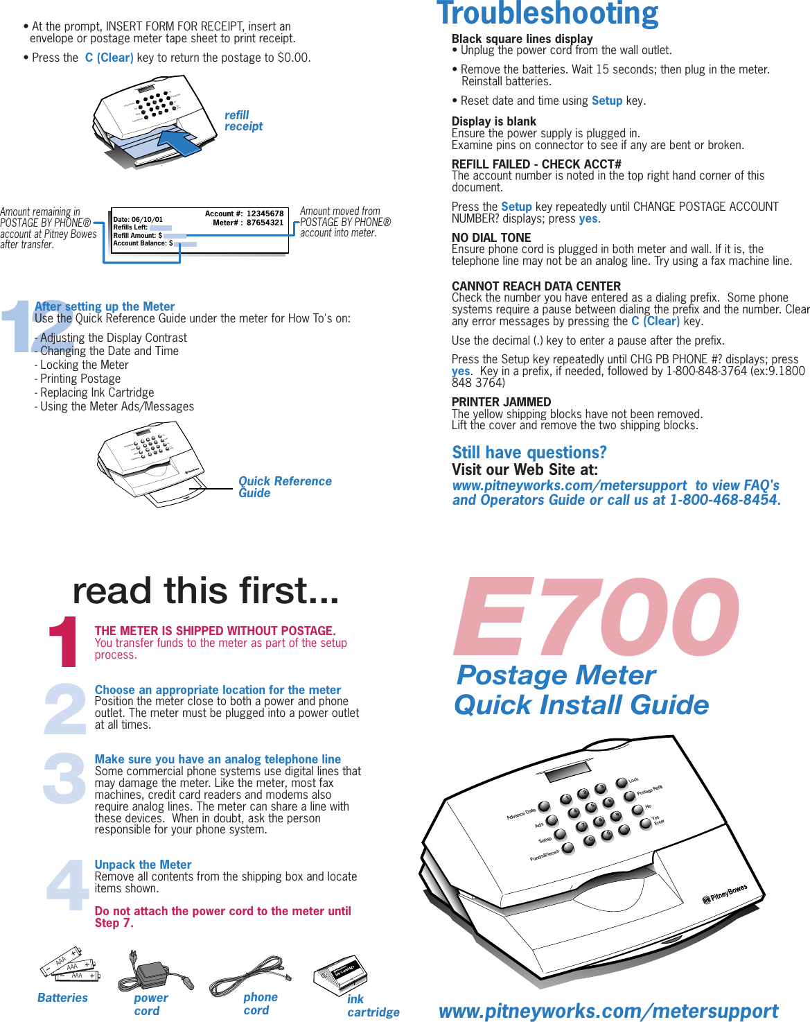 Page 1 of 2 - Pitney-Bowes Pitney-Bowes-E700-Users-Manual- E700  Pitney-bowes-e700-users-manual