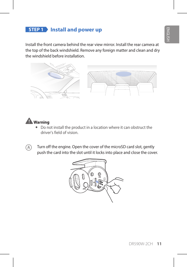 Page 11 of Pittasoft DR590W-2CH Car Dashcam User Manual 