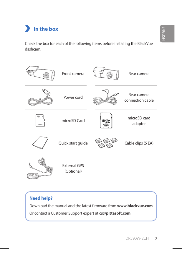 Page 7 of Pittasoft DR590W-2CH Car Dashcam User Manual 