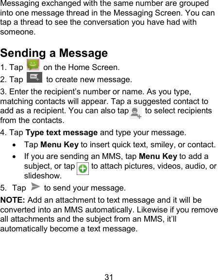31 messaging exchanged with the same number are grouped into one